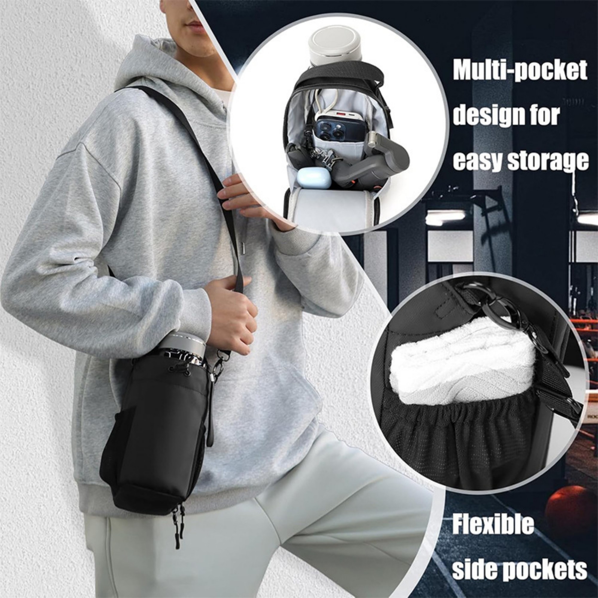 Magnetic Water Bottle Bag Sling Bag 6