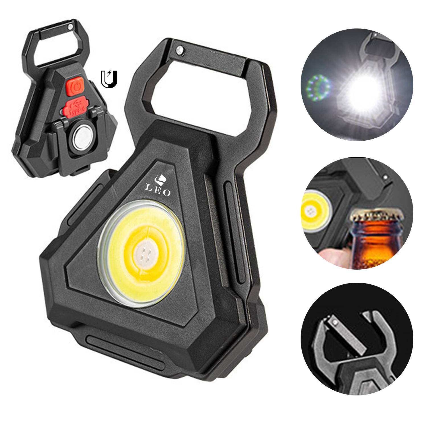 Mini Led Aluminum Alloy Flashlight Key Buckle Light 2