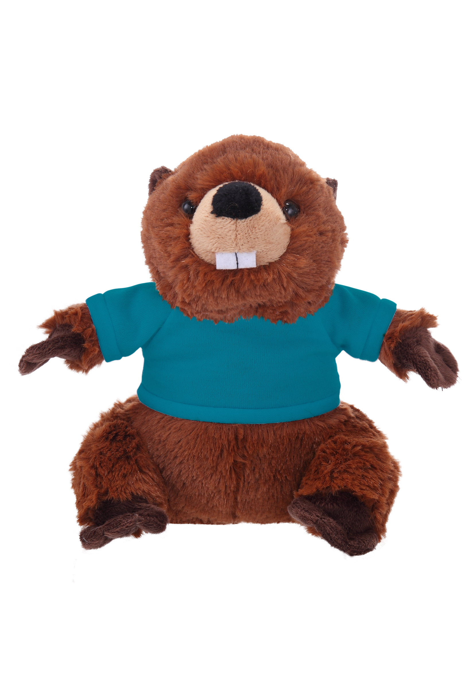 Soft Plush Sitting Beaver wearing a T-Shirt 2