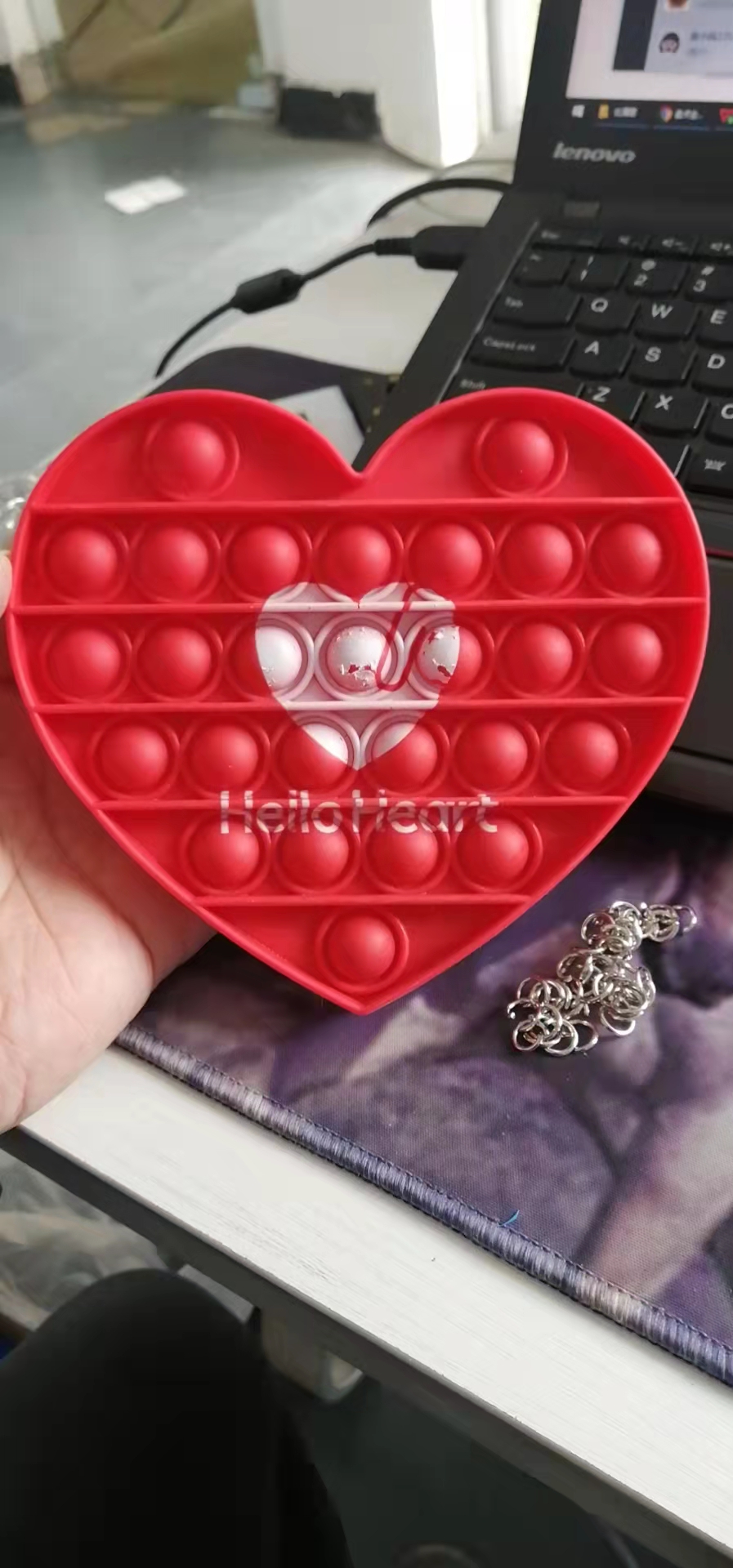 Heart Shape Pure Color Push Pop 7