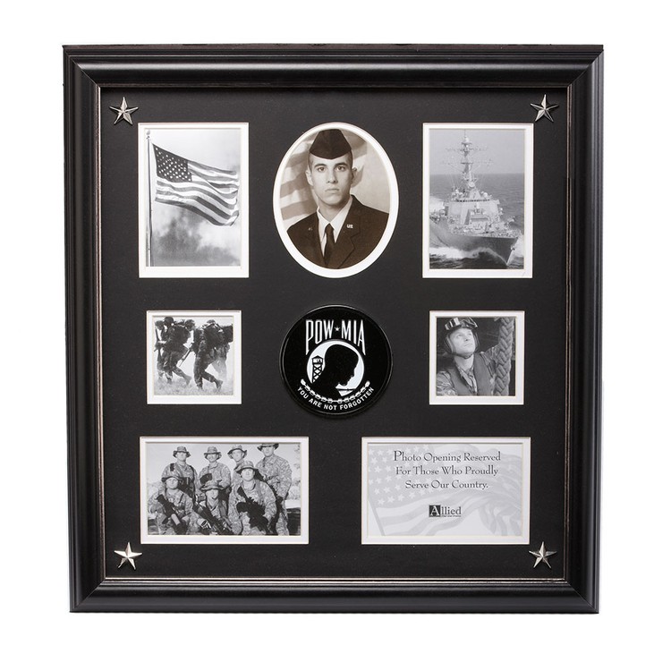 POW MIA Medallion 7 Picture Collage Frame with Stars 1