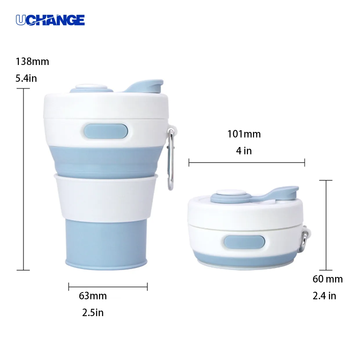 Collapsible Silicone Travel Cup With Straw And Handle 2