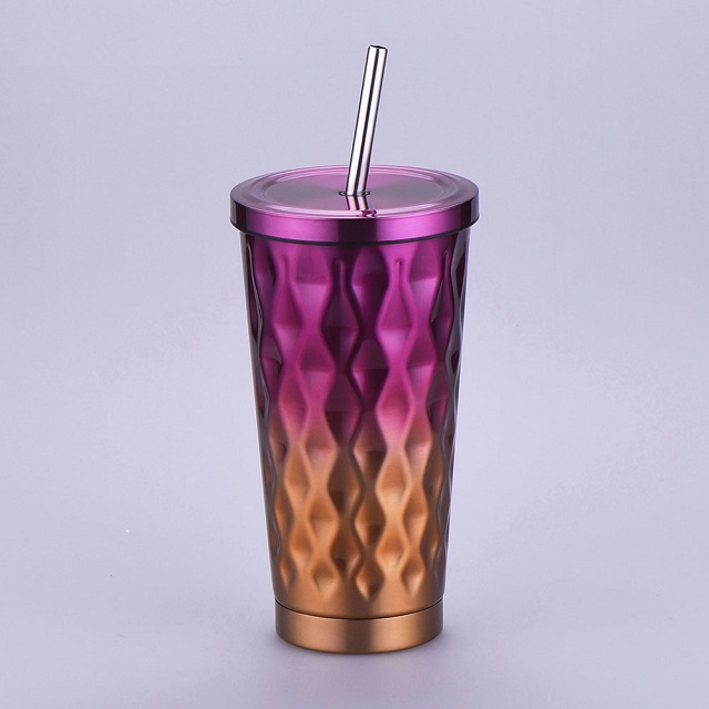 Diamond Design Pattern Stainless Steel Tumbler 16 oz 2
