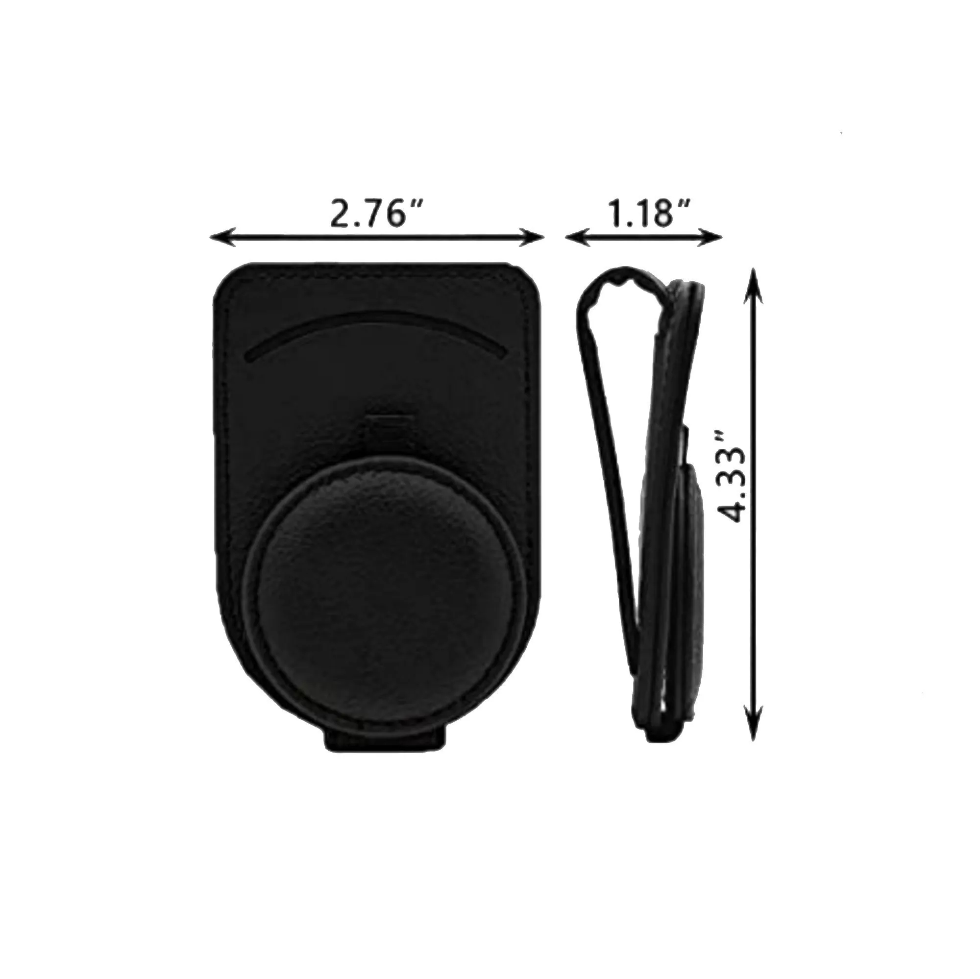 Full Grain Leather Sunglasses Clip ETC Card Holder for Car 3