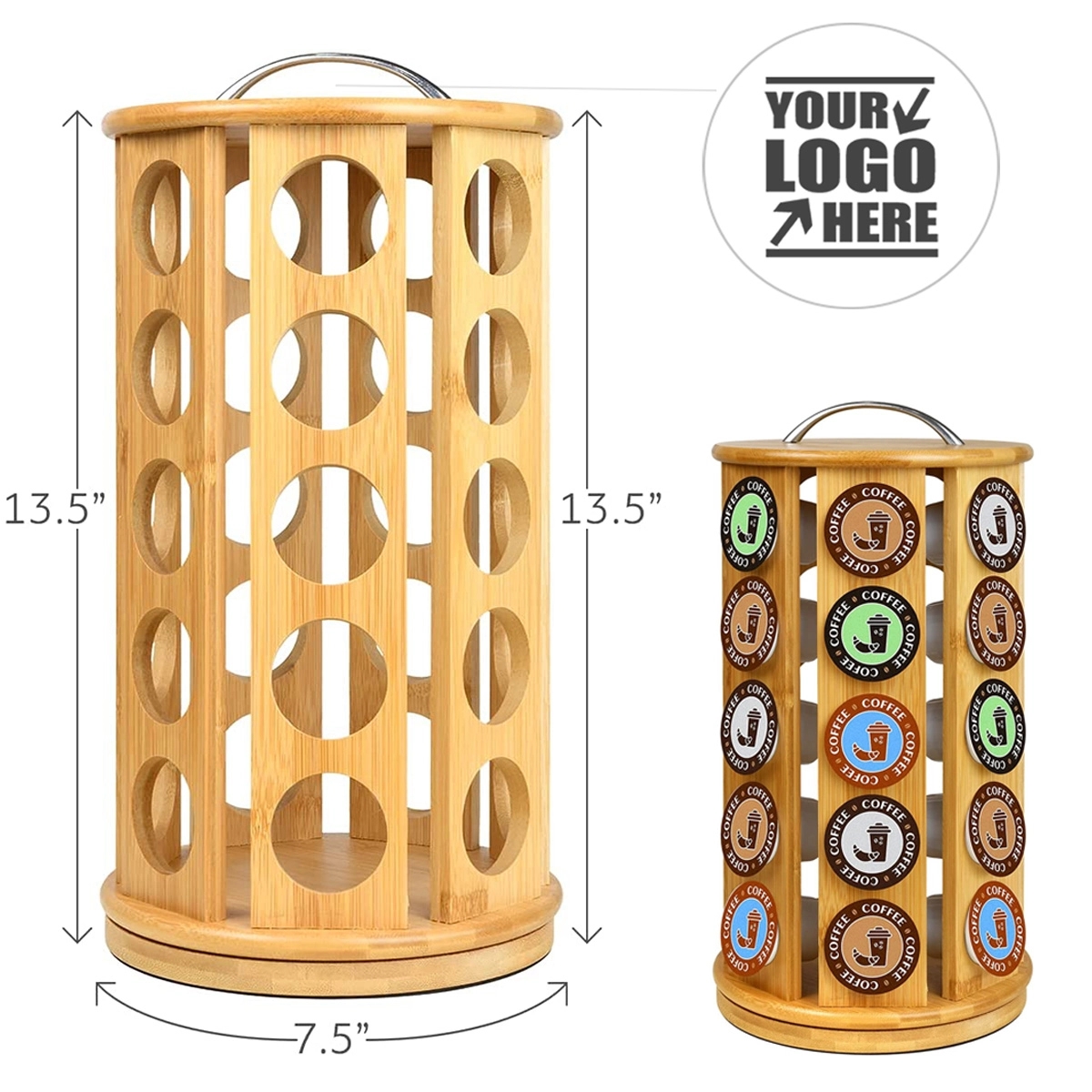 Bamboo Coffee Pod Organizer Compatible With K-Cups 6