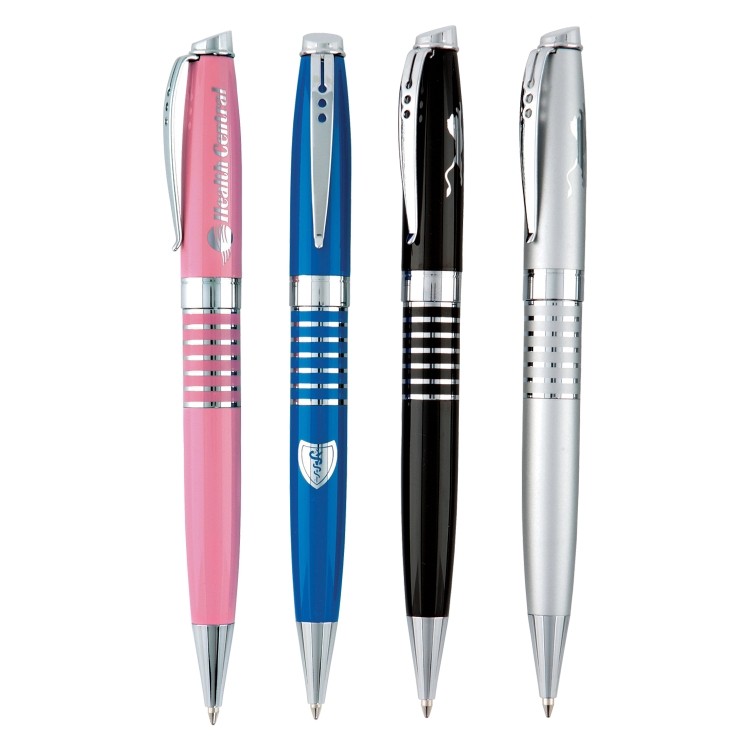 Alumnus Brass Twist Action Ballpoint Pen w/ Center Rings