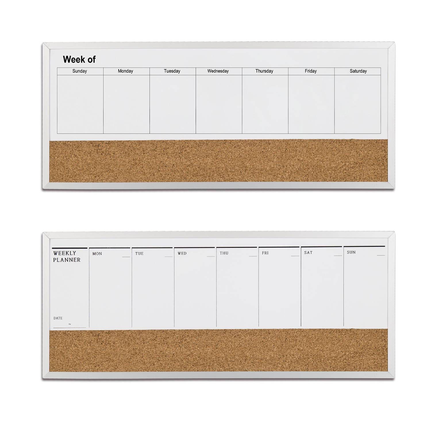 Magnetic Aluminum Frame Half Cork Bulletin Weekly Whiteboard 3