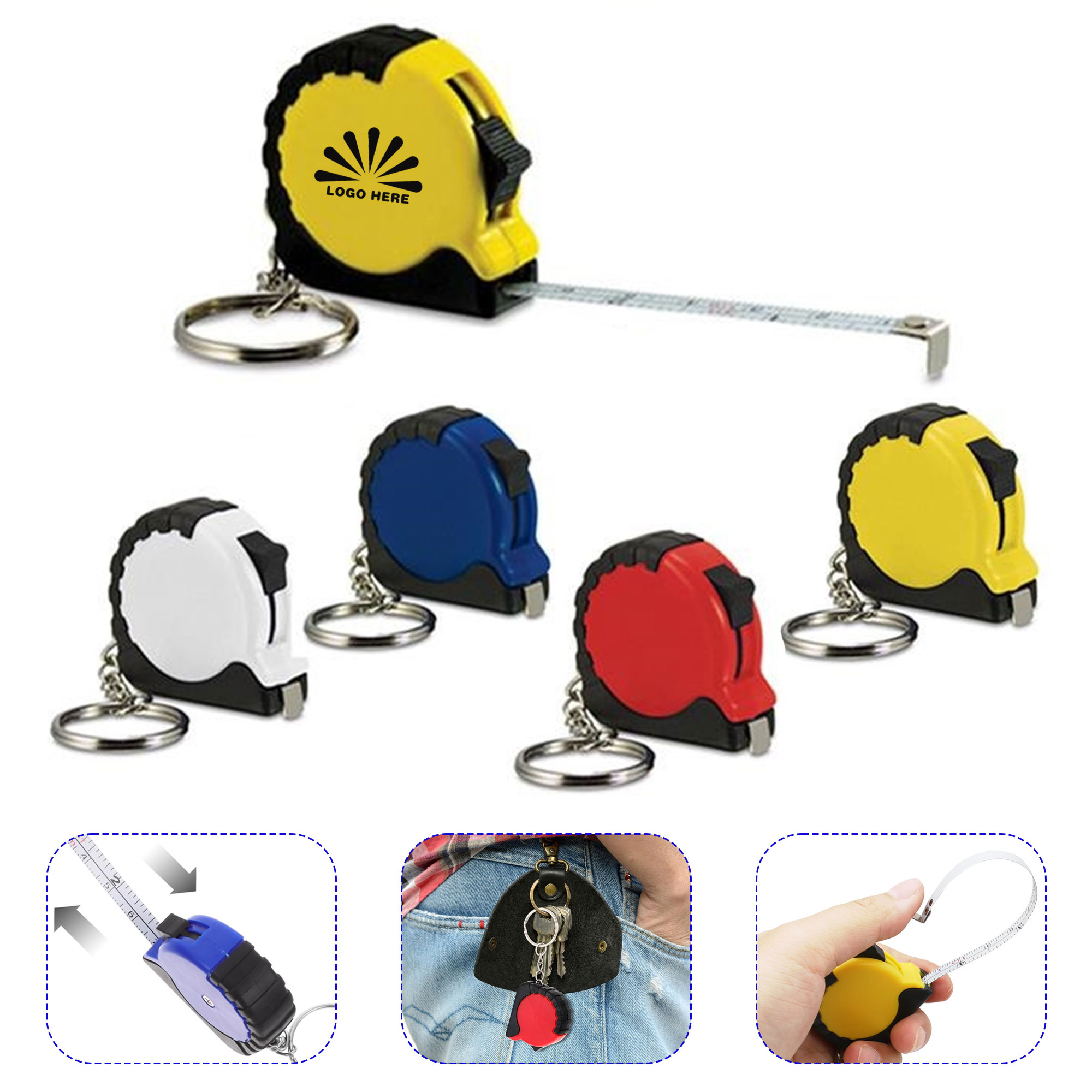Retractable Keychain Portable Mini Measuring Tape 2