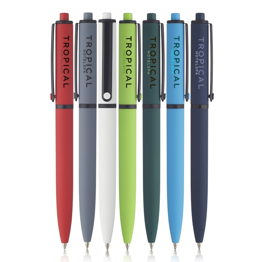 Solid Rubberized Plastic Ballpoint Pen 2