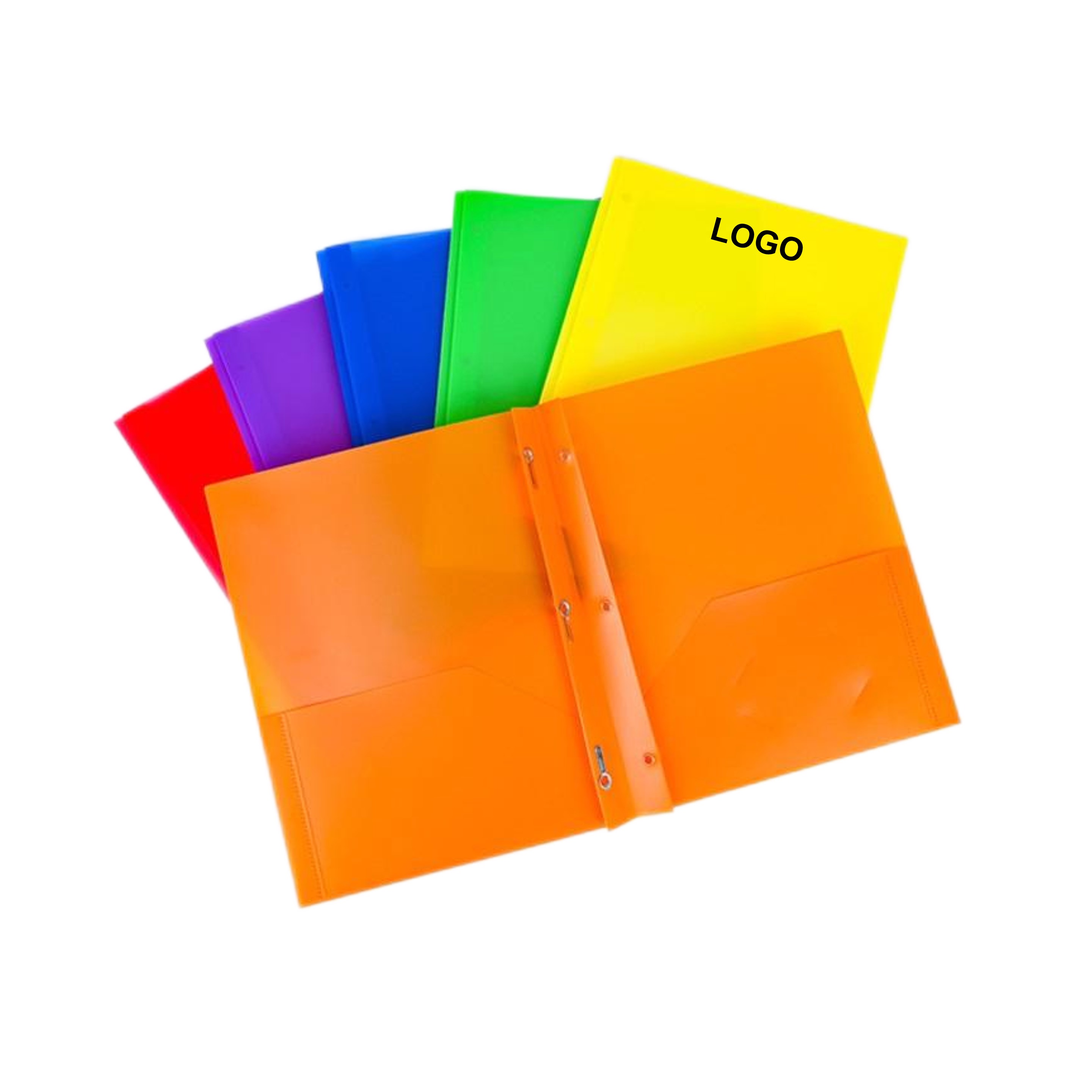 Durable Plastic Folder with 2 Pockets & Fasteners 8