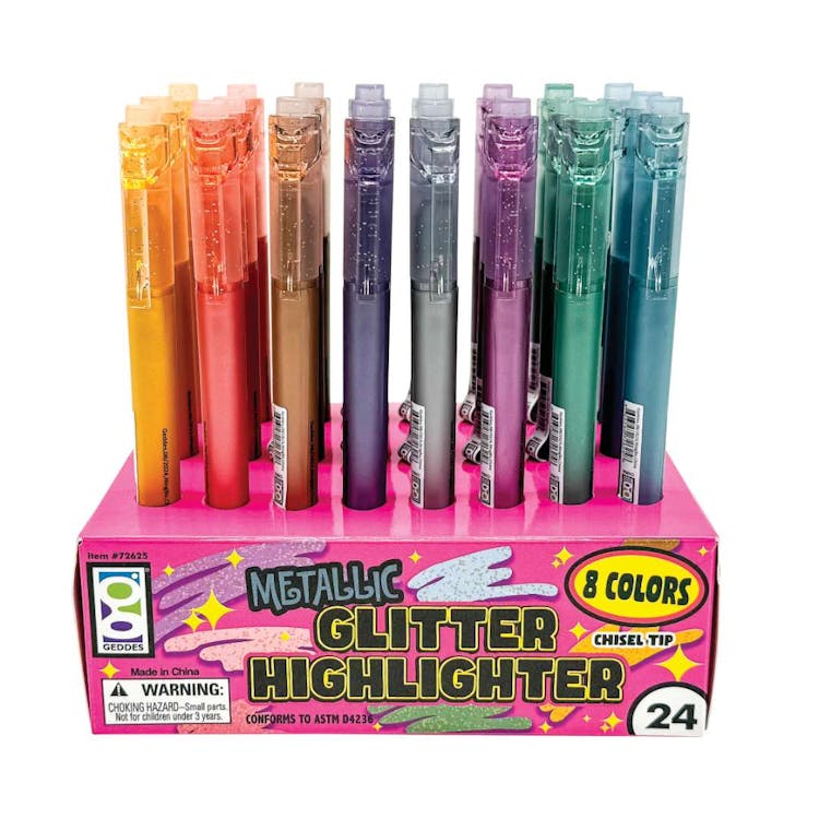 Metallic Glitter Highlighters - Assorted Colors 1