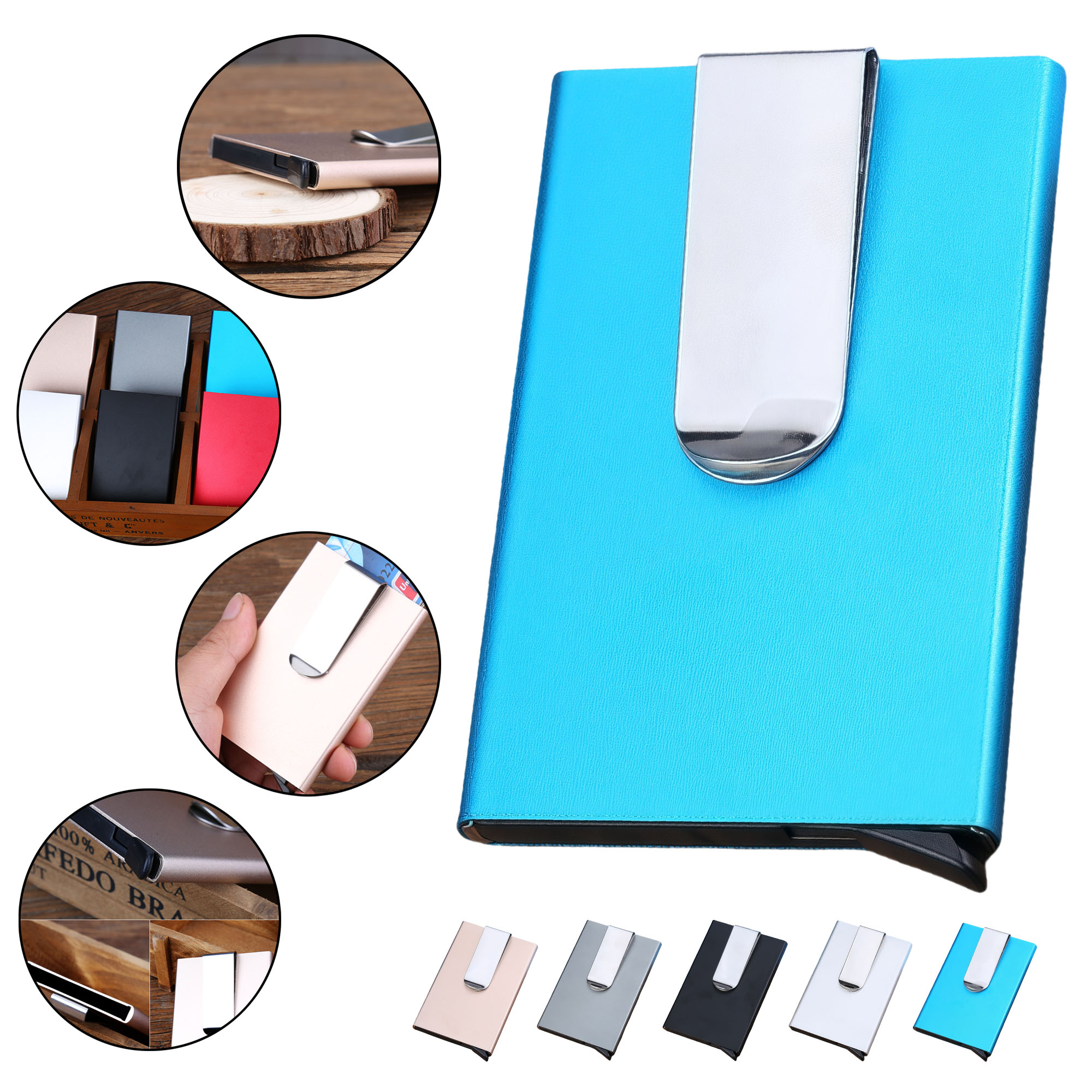 Slim Aluminum RFID Blocking Card Holder Wallet with Quick Eject Mechanism 4