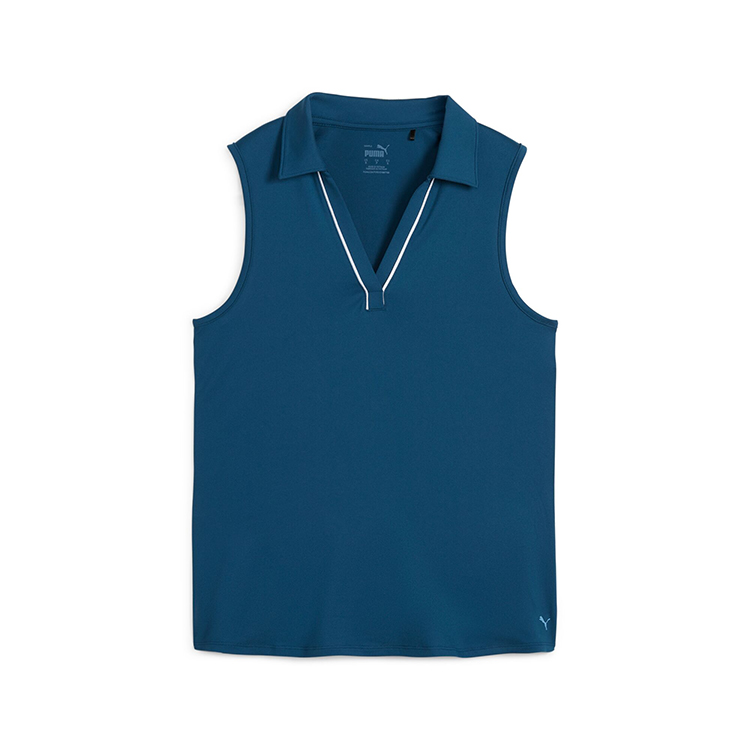 Puma Ladies Cloudspun Piped Sleeveless Polo 4
