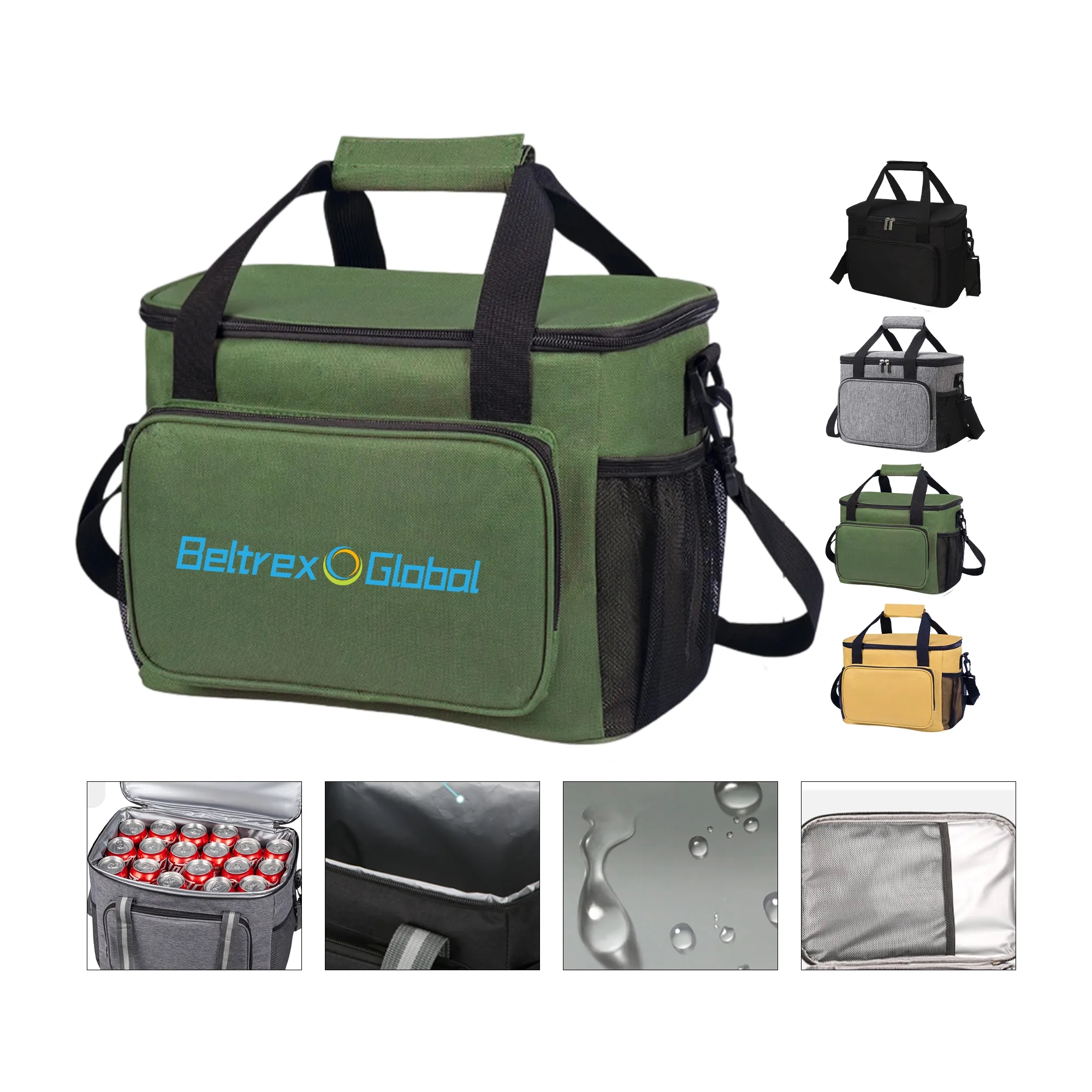 15L Waterproof Oxford Cloth Picnic Cooler Bag with Zipper 3