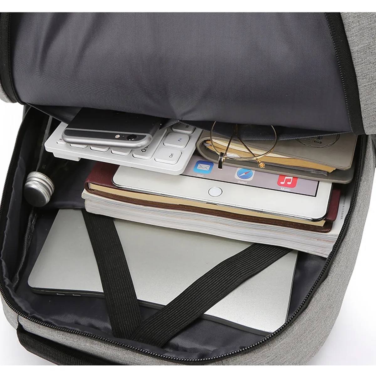 15.6 Inch Canvas Large Capacity Laptop Backpack with USB 9