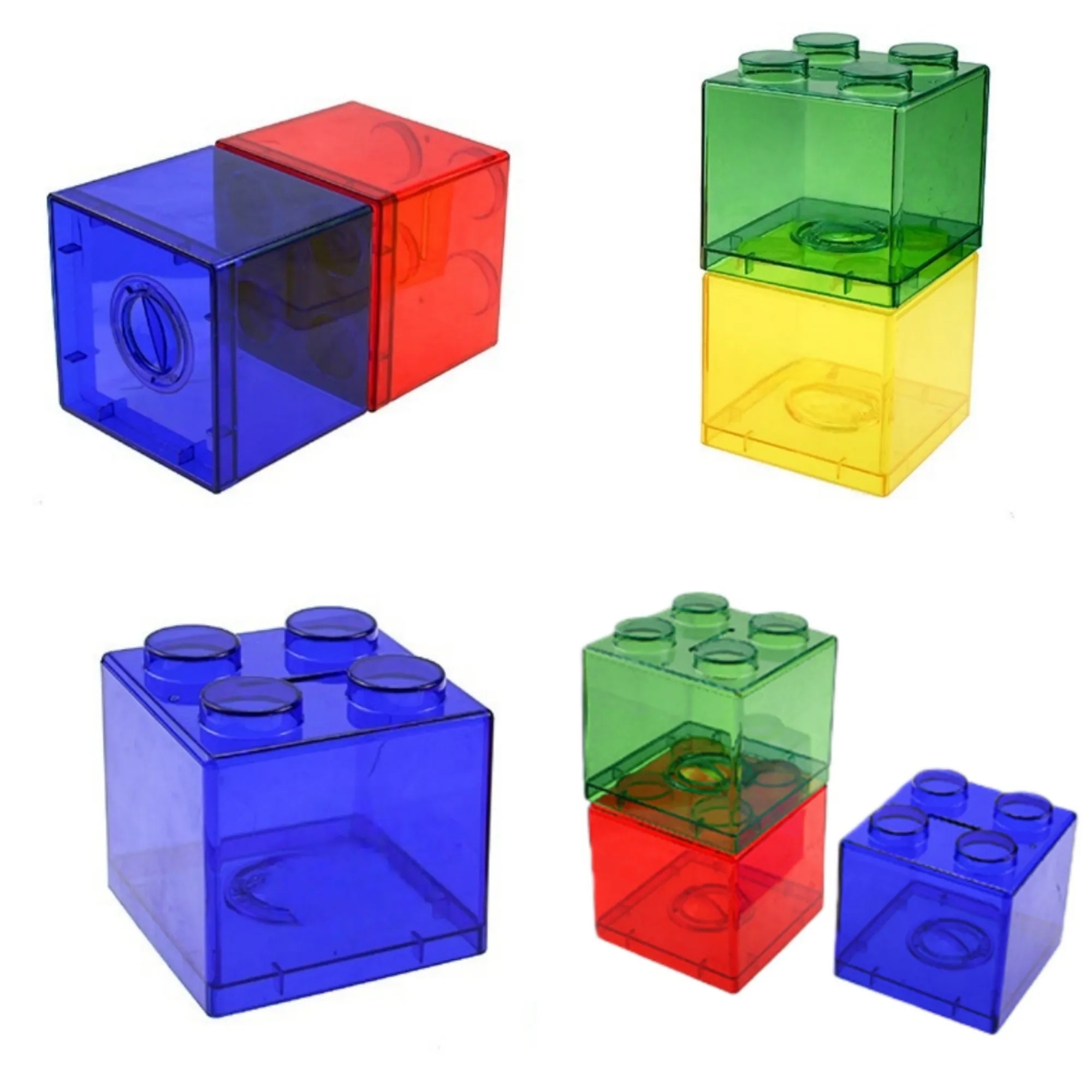 Colorful Transparent Piggy Bank Building Blocks Design 3