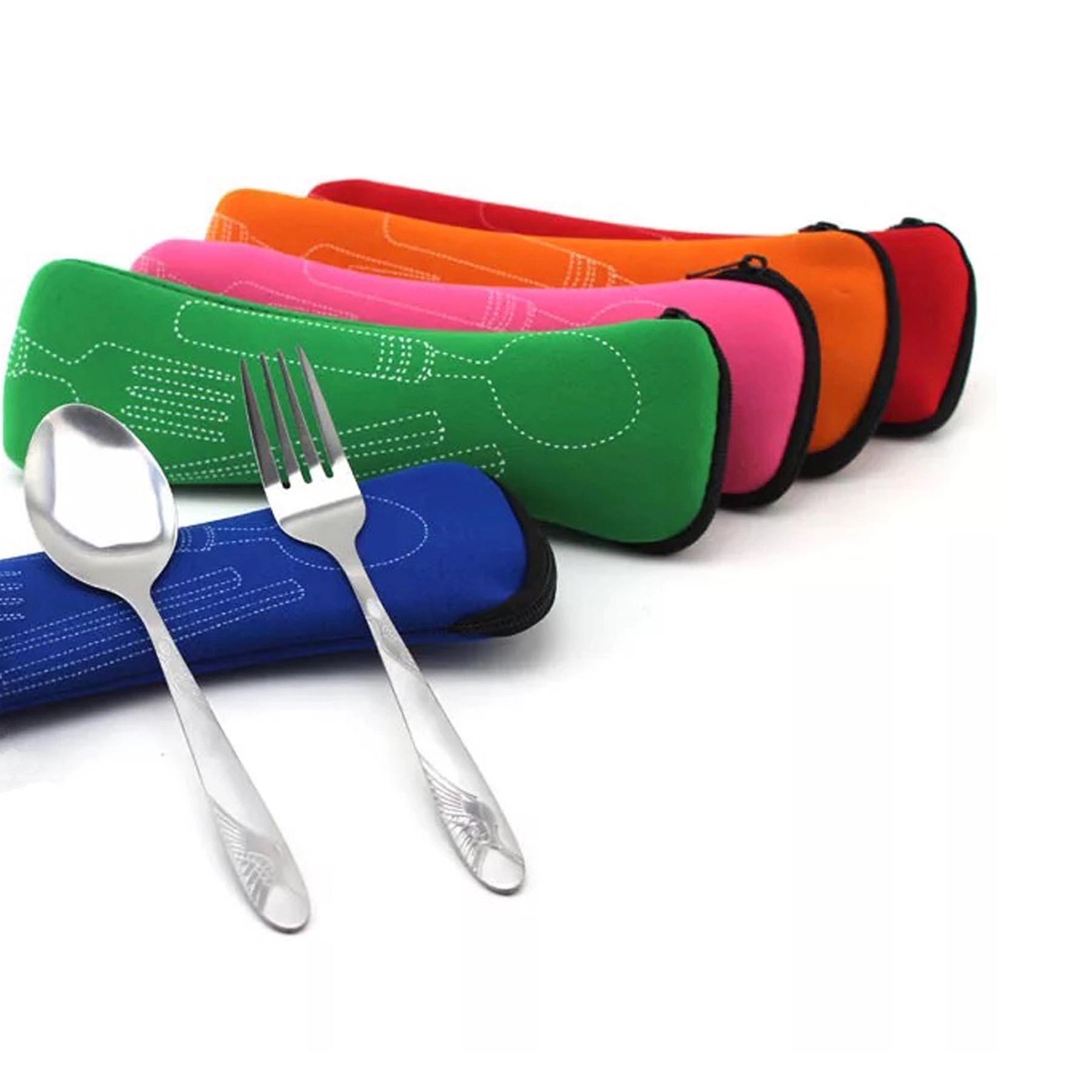 2 Pieces Portable Travel Cutlery Set Spoon Fork 3