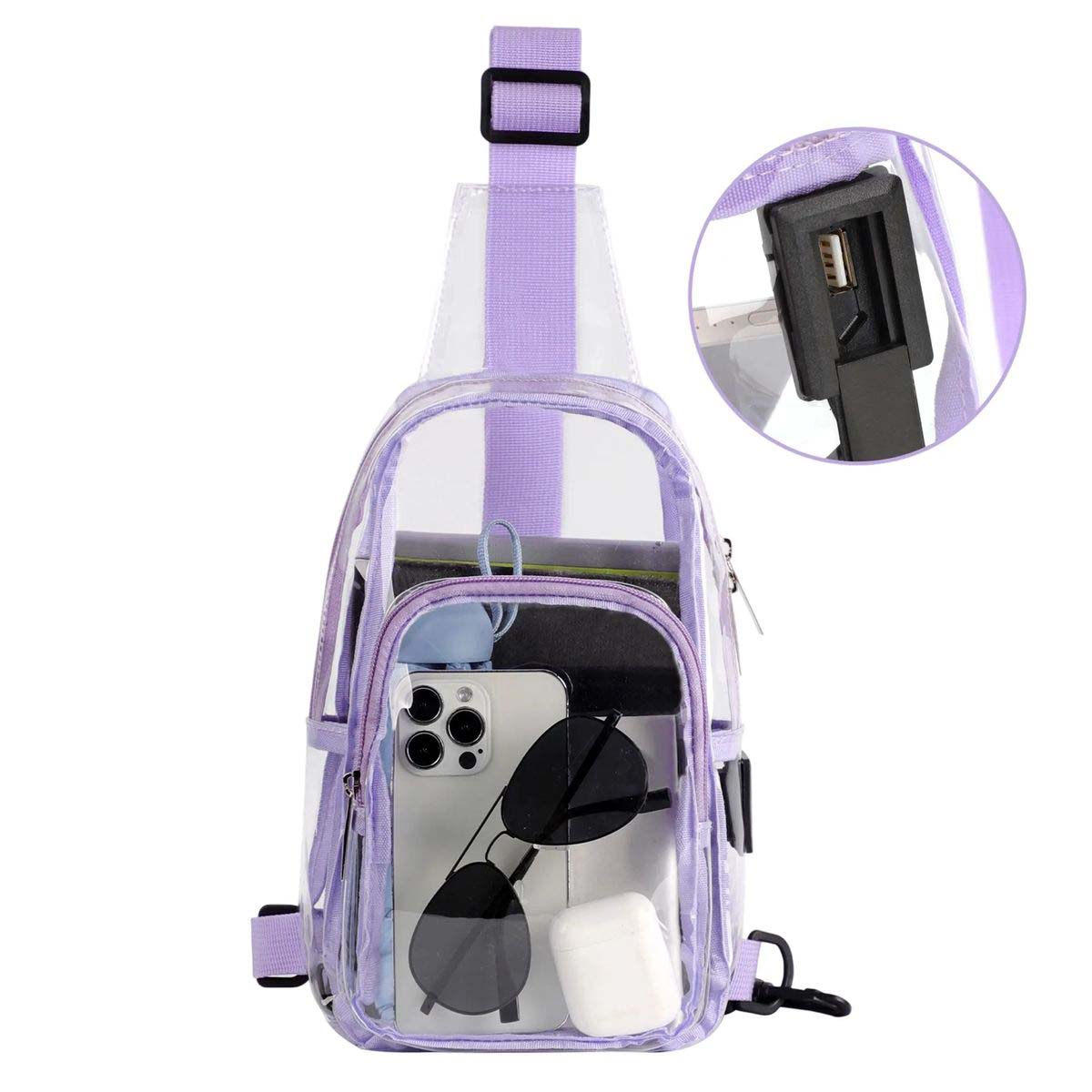 Versatile Transparent Shoulder Bag with Storage 4
