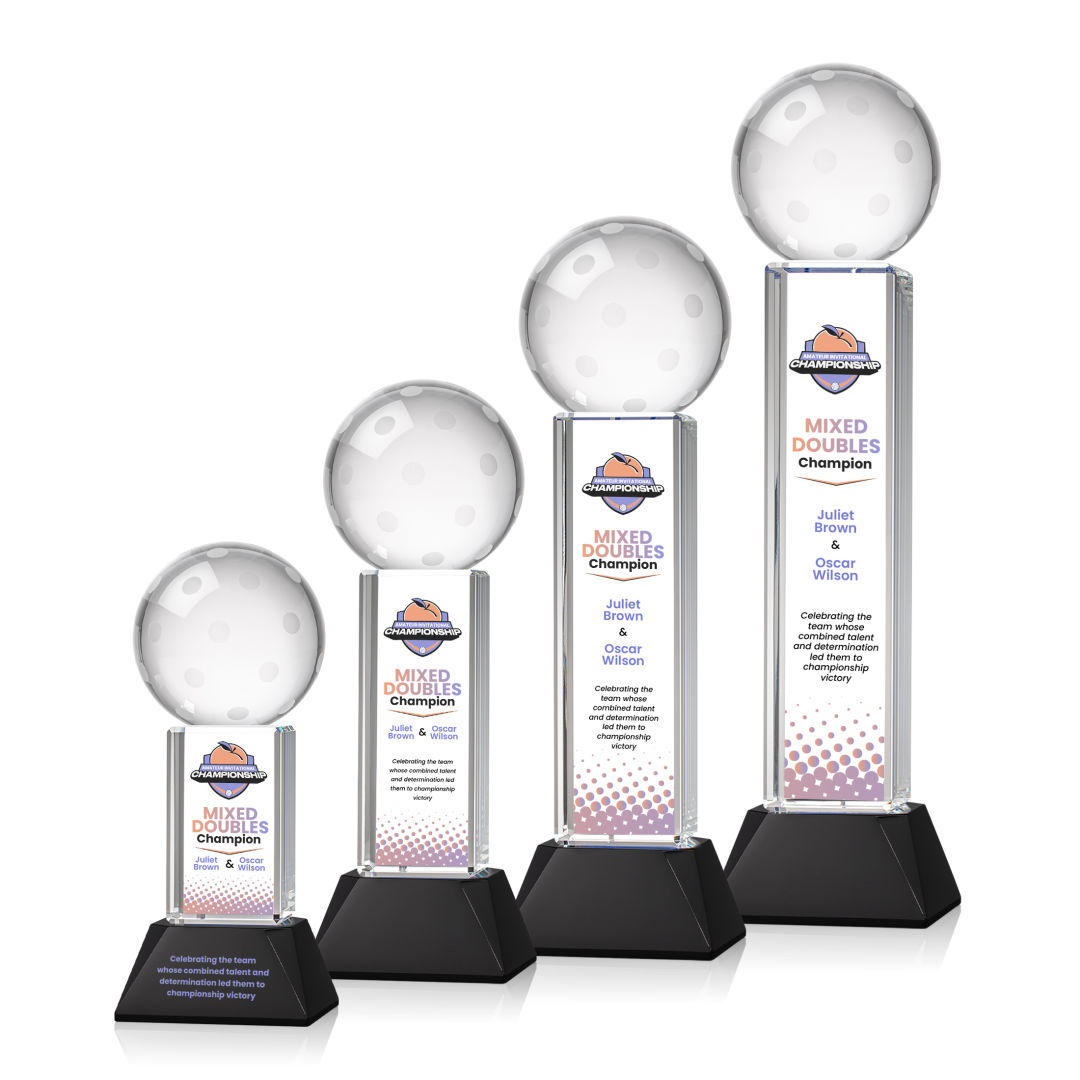 Pickleball VividPrint™ Award on Stowe Base - Black 9