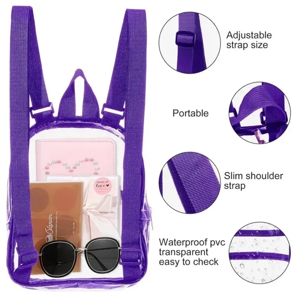 Waterproof Clear Mini PVC Backpack with Transparent Bag 14