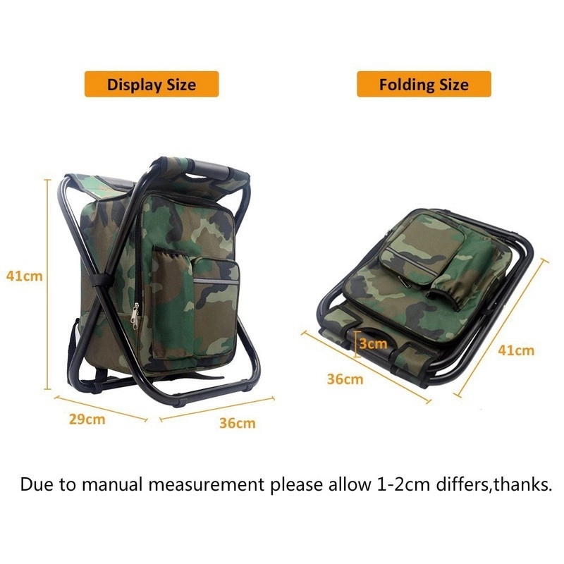 Folding Camping Fishing Chair Stool Backpack with Cooler 18