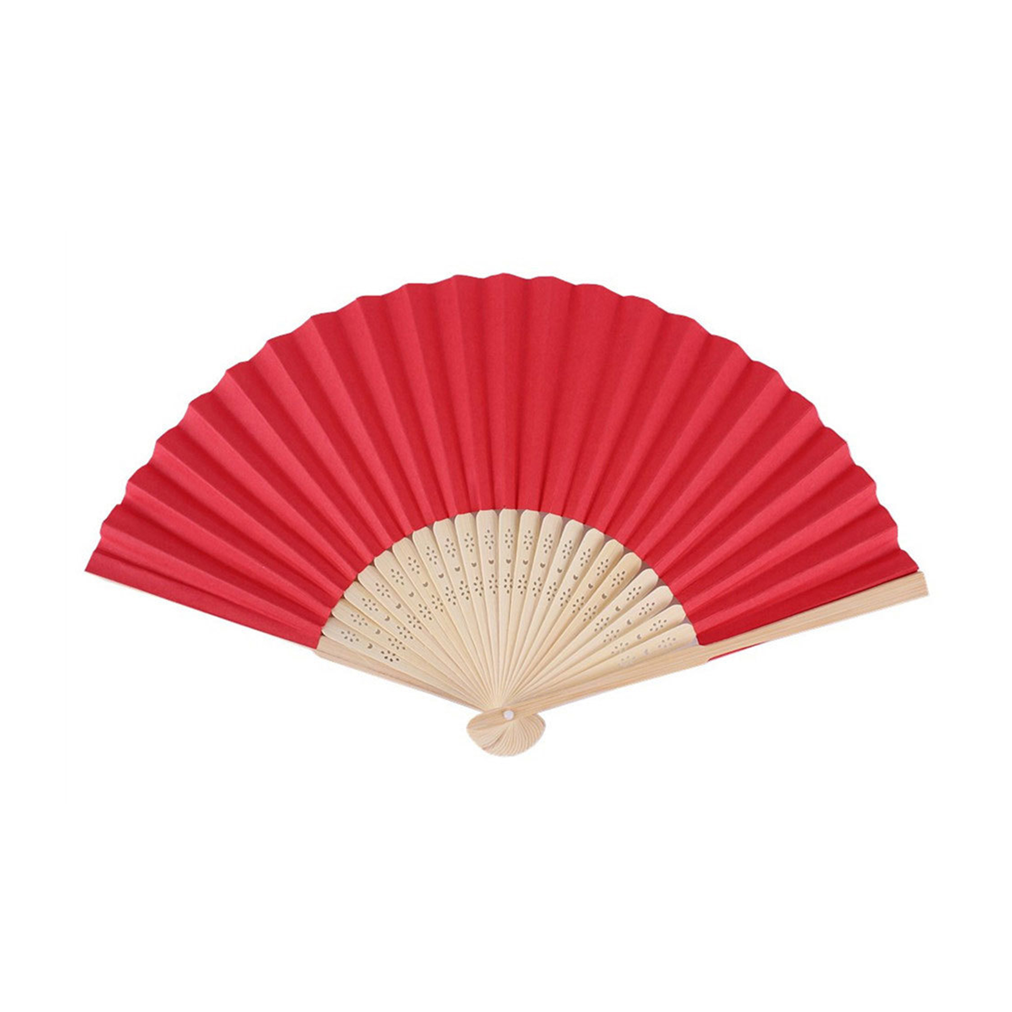 Traditional Style Folding Paper Fan With Bamboo Handle 3