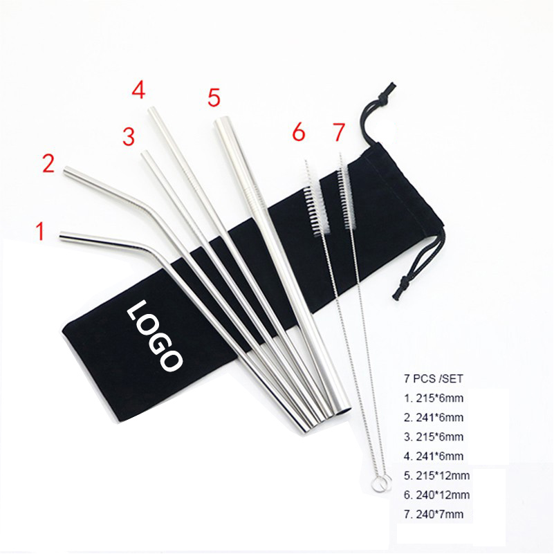 Set Of 7 Stainless Steel Straw 2