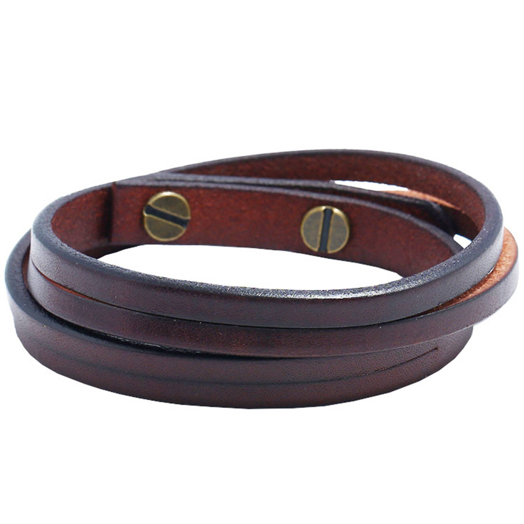 PU Two circles of cowhide men's bracelet 4