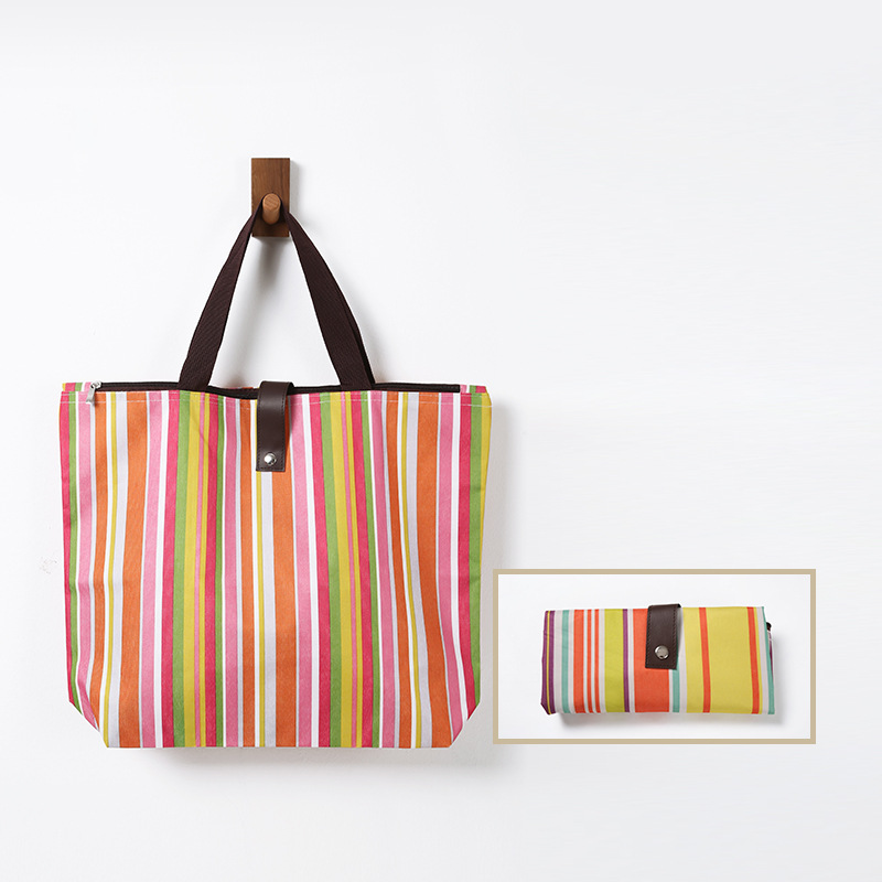 Large Capacity Waterproof Folding Oxford Cloth Shopping Bag / Button, custom tote bag with logo imprint 6