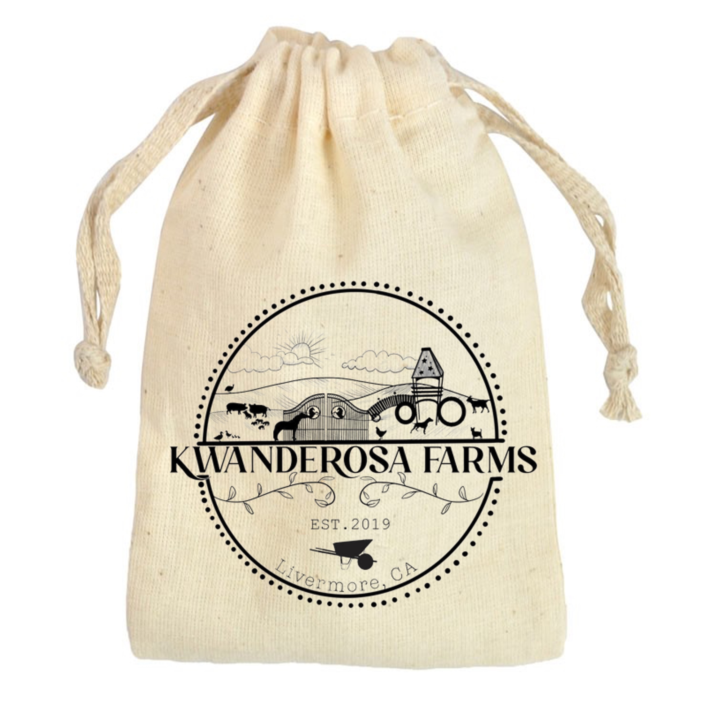 6"x 9" Custom Printed Cotton Pouch with Drawstring 8
