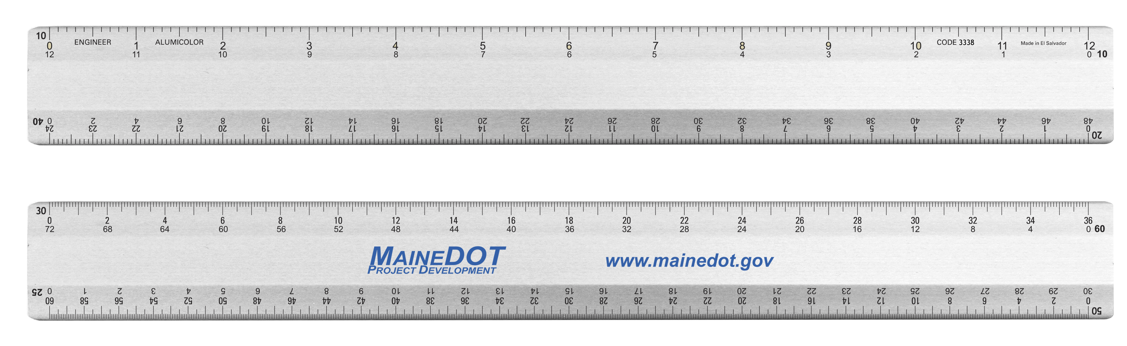 12" 4-Bevel Double-Calibration Engineer Scale 2
