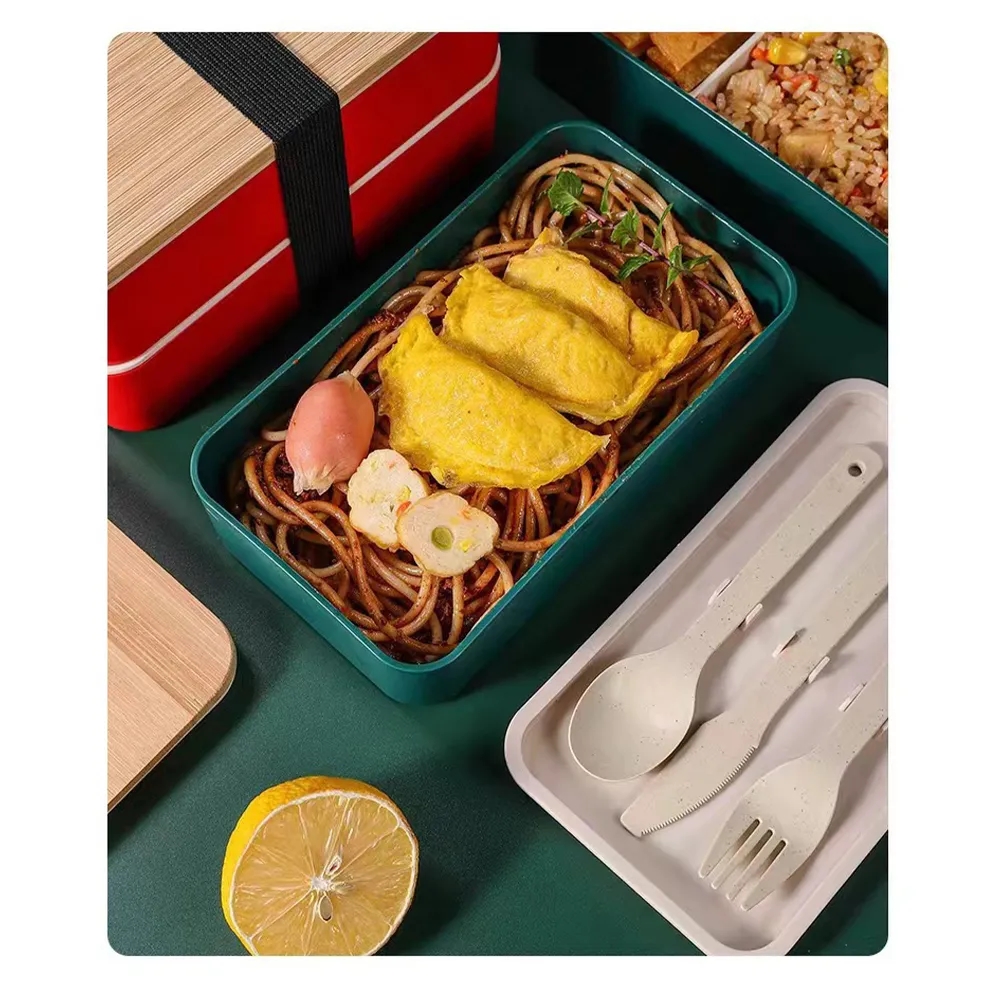 Premium Bento Bamboo Lunch Box with Compartments 3