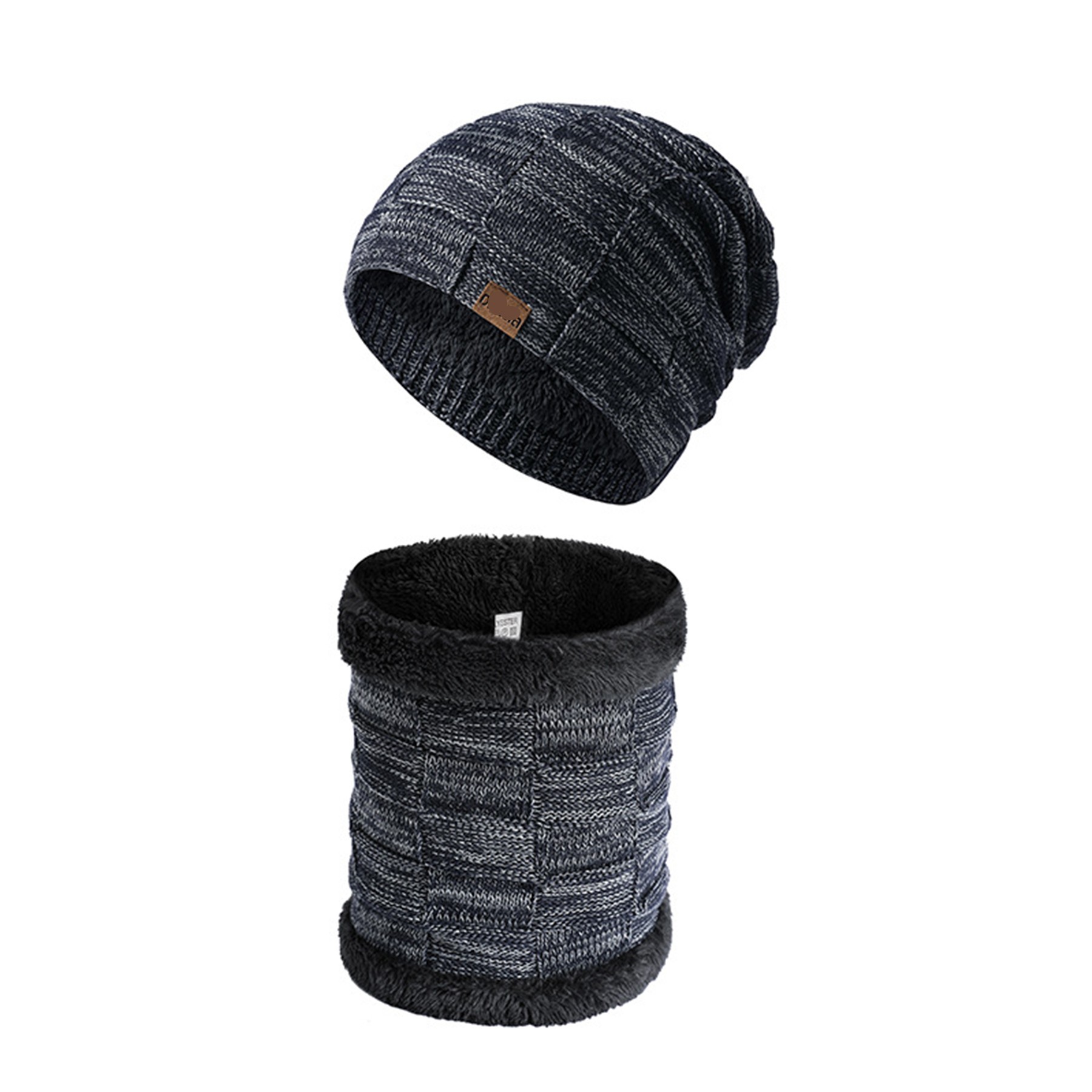2PCS Slouchy Beanie Neck Gaiter Set 1
