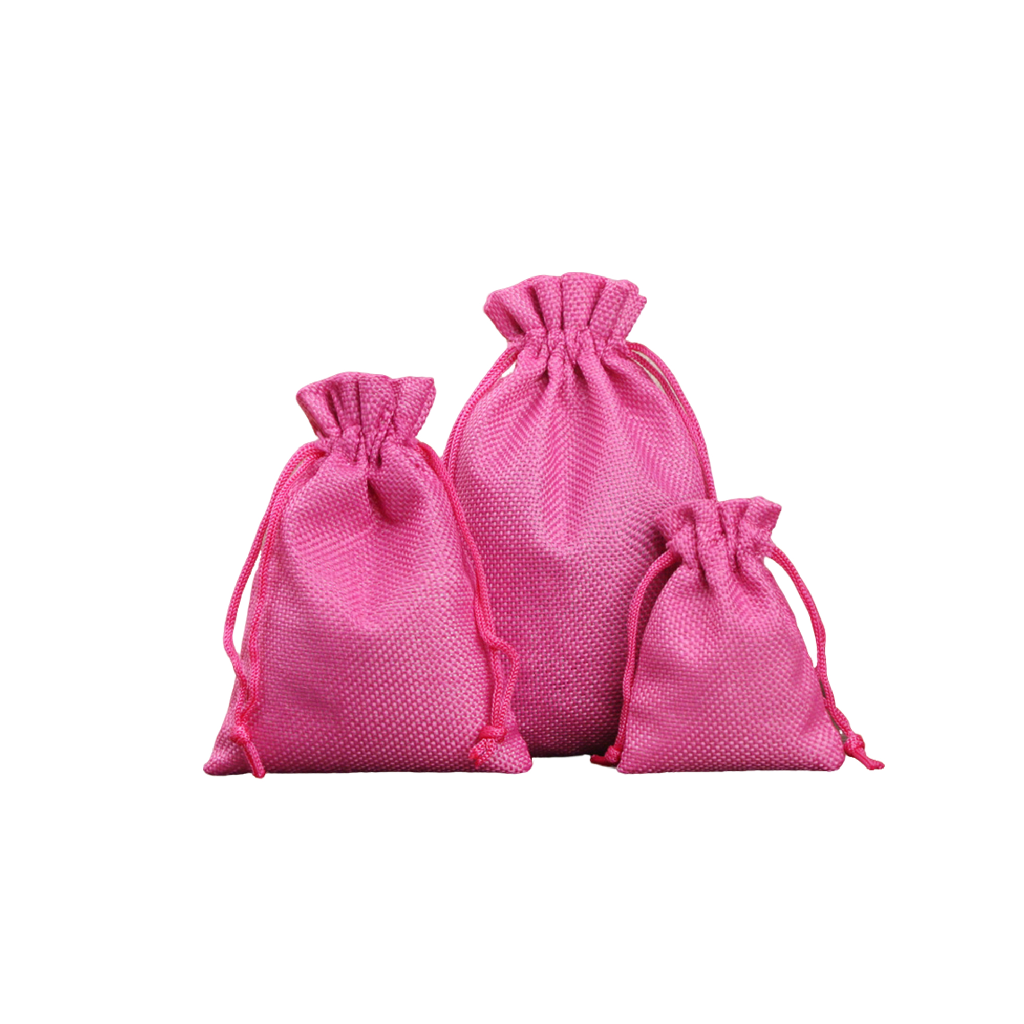 Burlap Drawstring Gift Pouch With Double Knot Closure 2