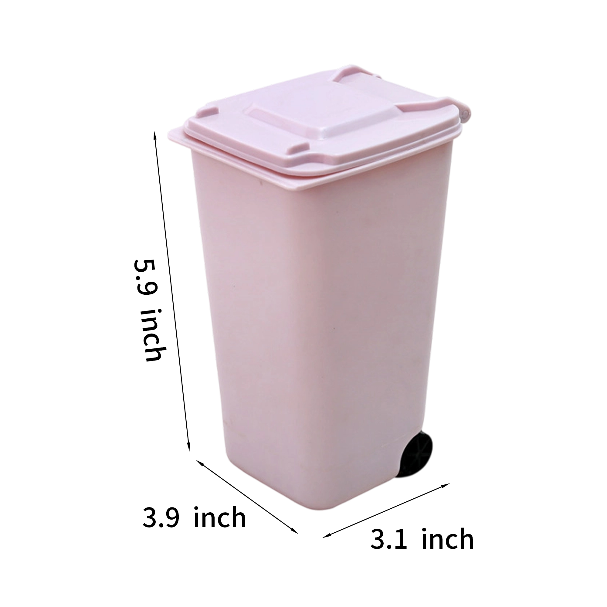 PP Plastic Mini Trash Bin Shaped Pen Holder With Lid 5