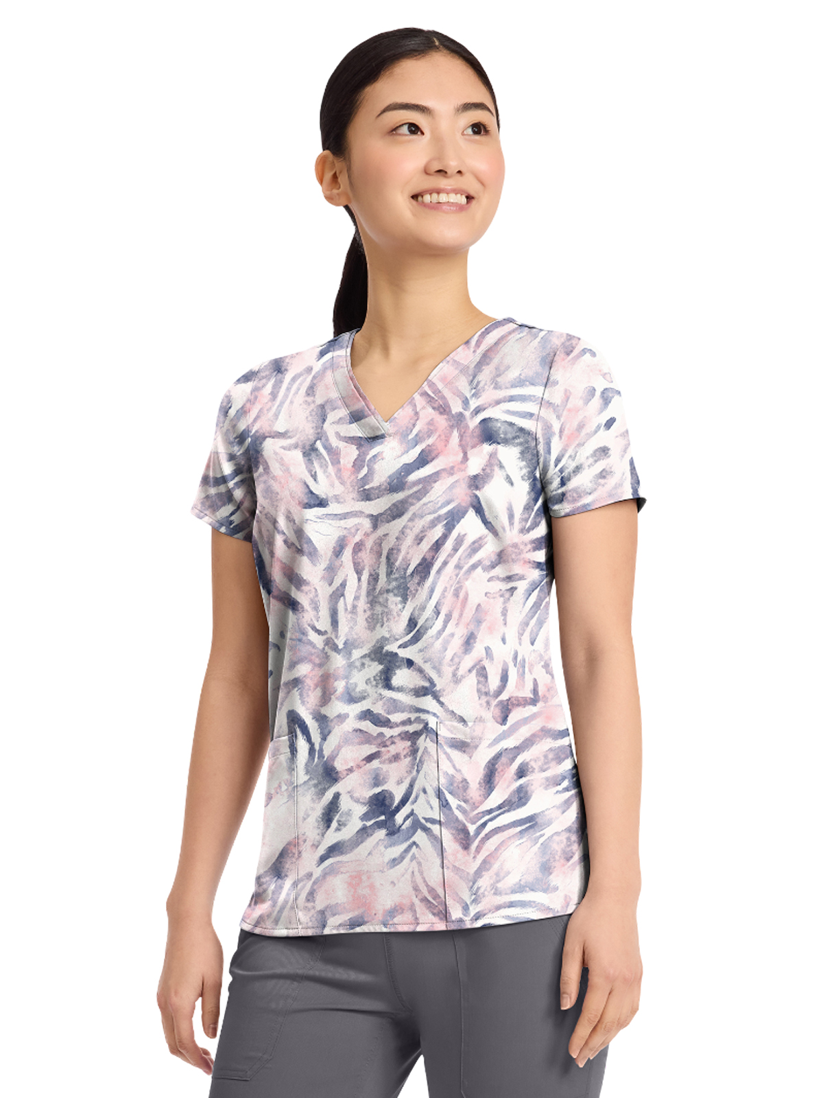 Healing Hands - Purple Label - Women's V-Neck Print Top 9