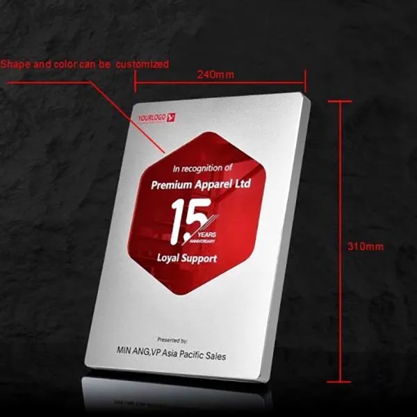 Personalized Silver Metal Award Plaque 2