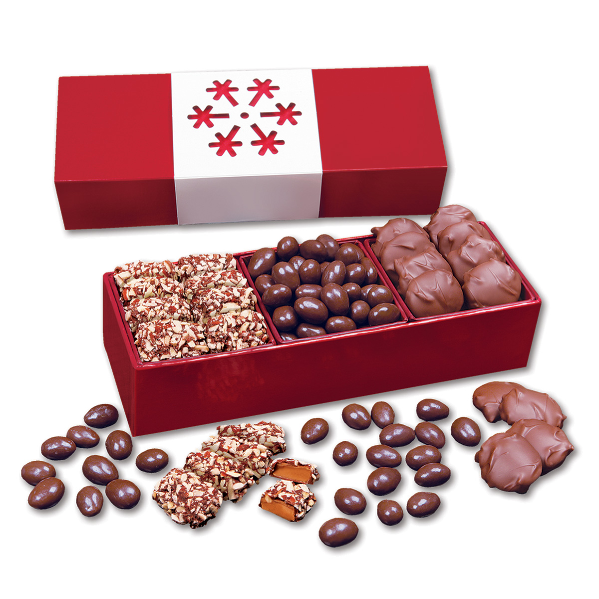 Red Trio of Sweets with Snowflake Wrap 3