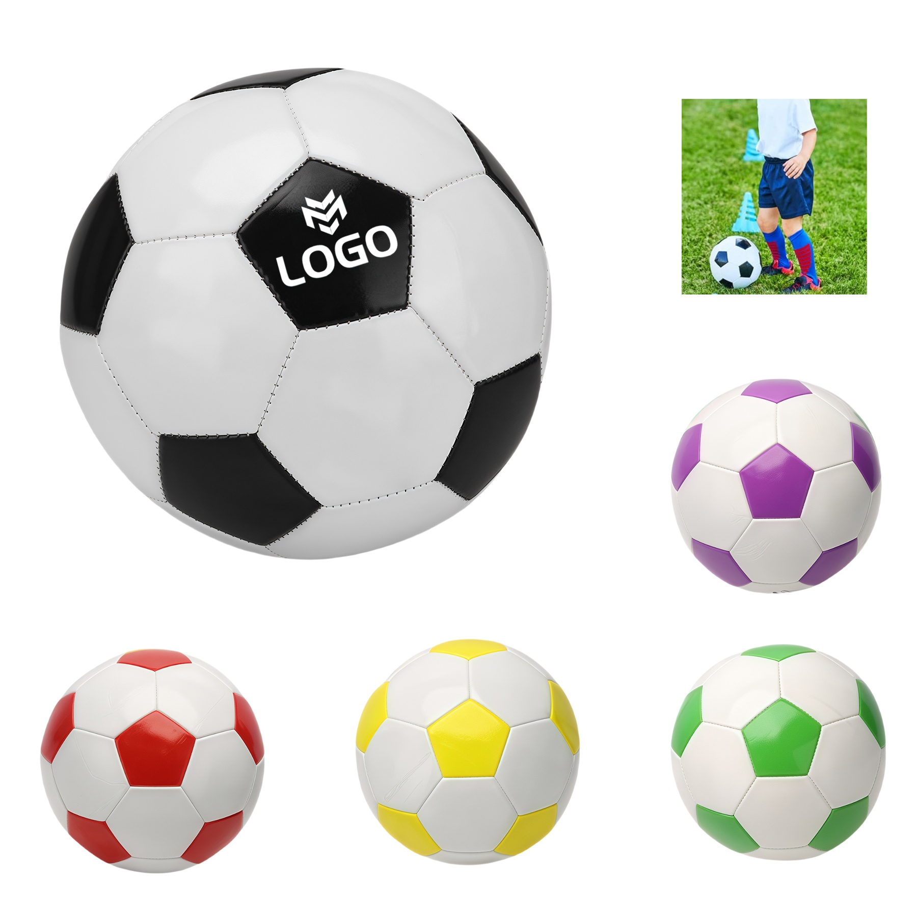 Size 3 Outdoor Kids Game Training Soccer Ball 2