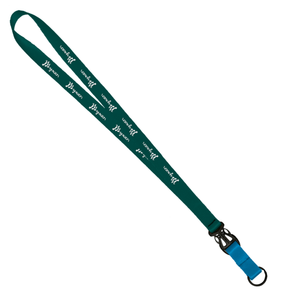 3/4" Multi color (Top and bottom) Nylon Lanyard with Plastic Slide Buckle R 96