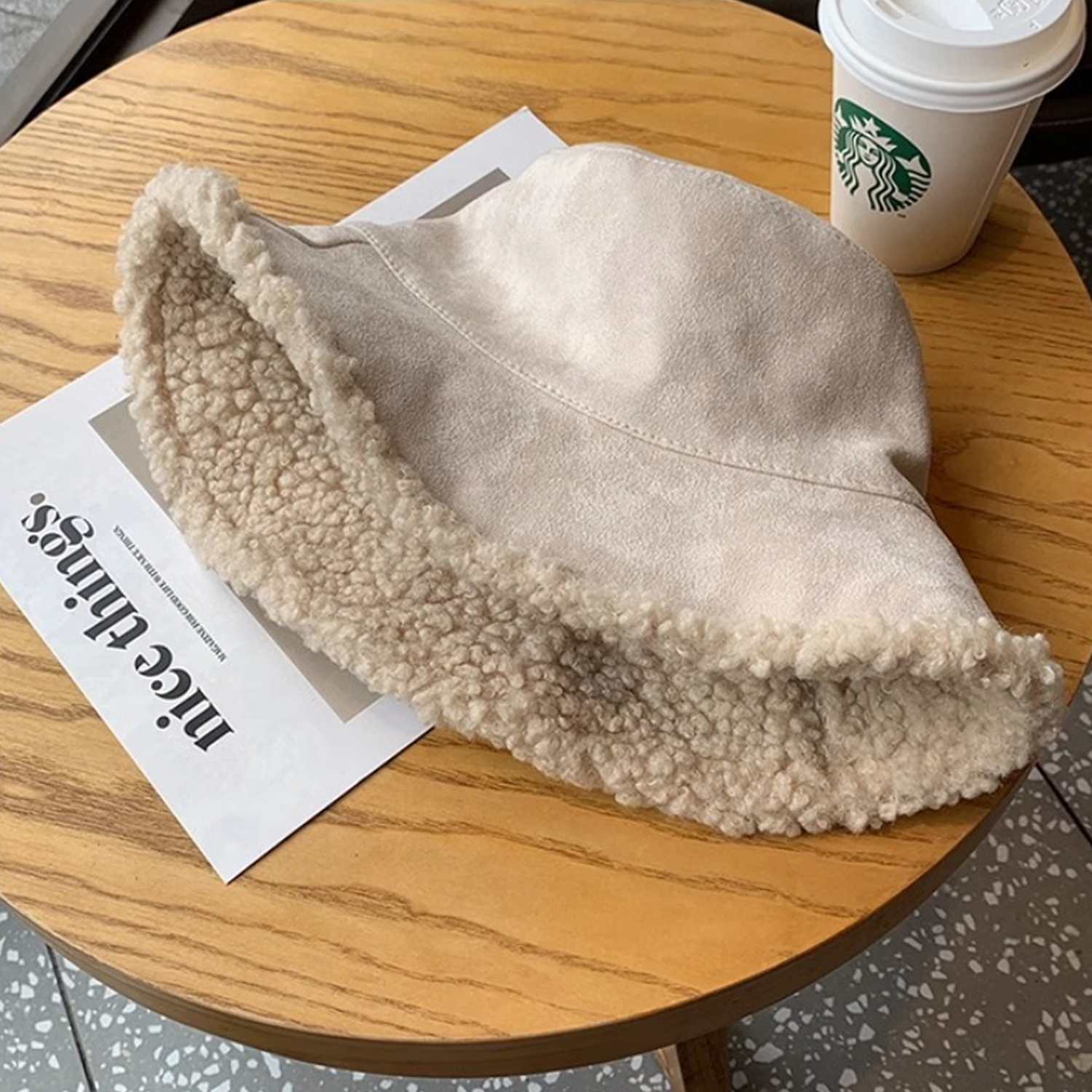 Double face cashmere hat 4