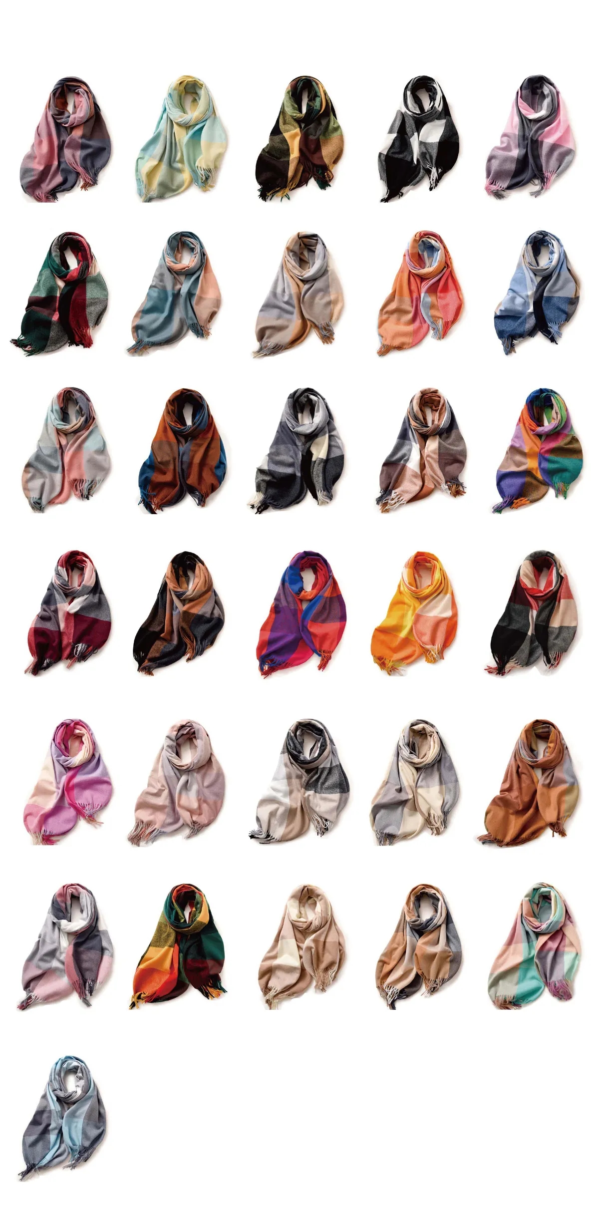Women's Plaid Winter Warm Scarf Big Wrap Shawl 2