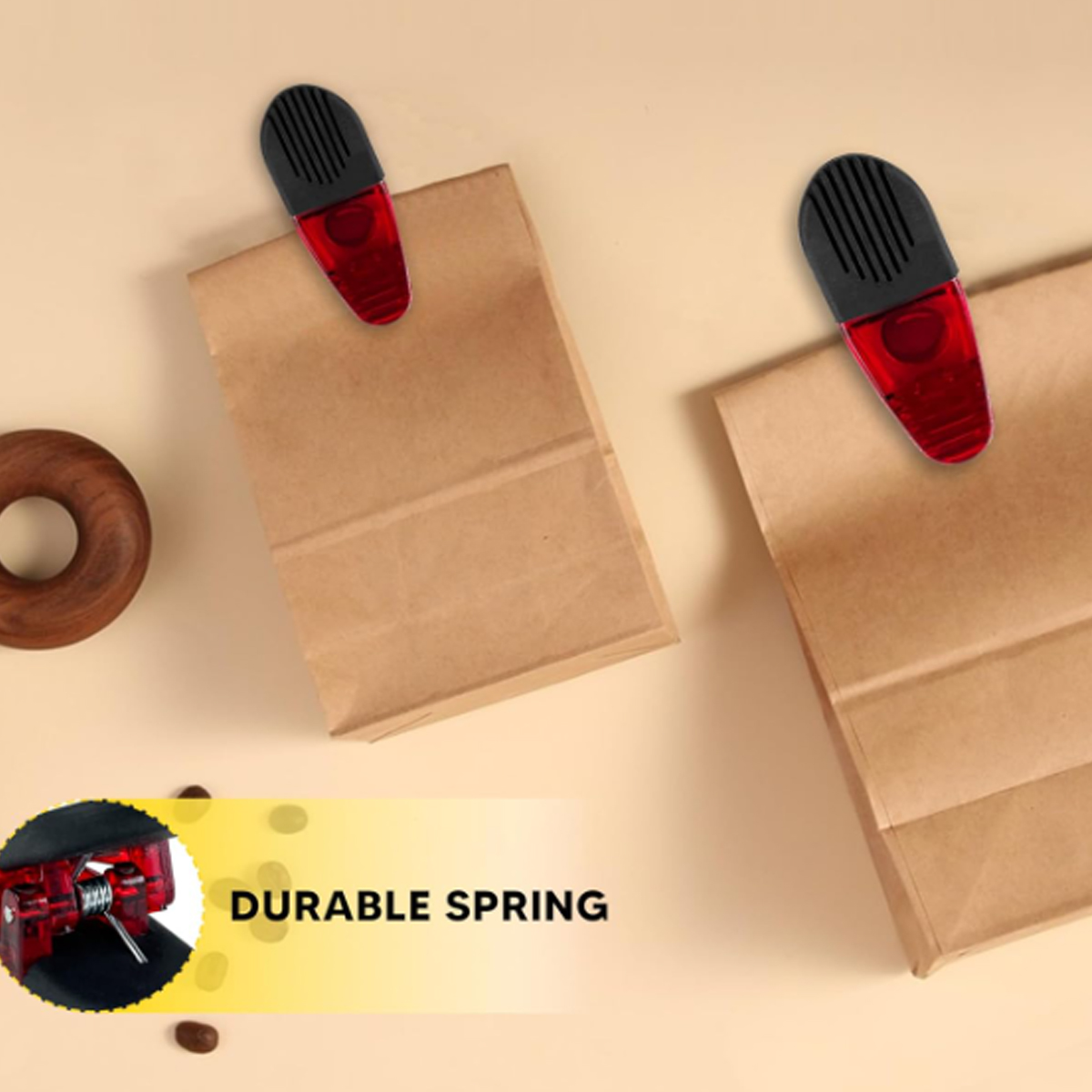 Bamboo Magnetic Clip with Plastic Accent 2