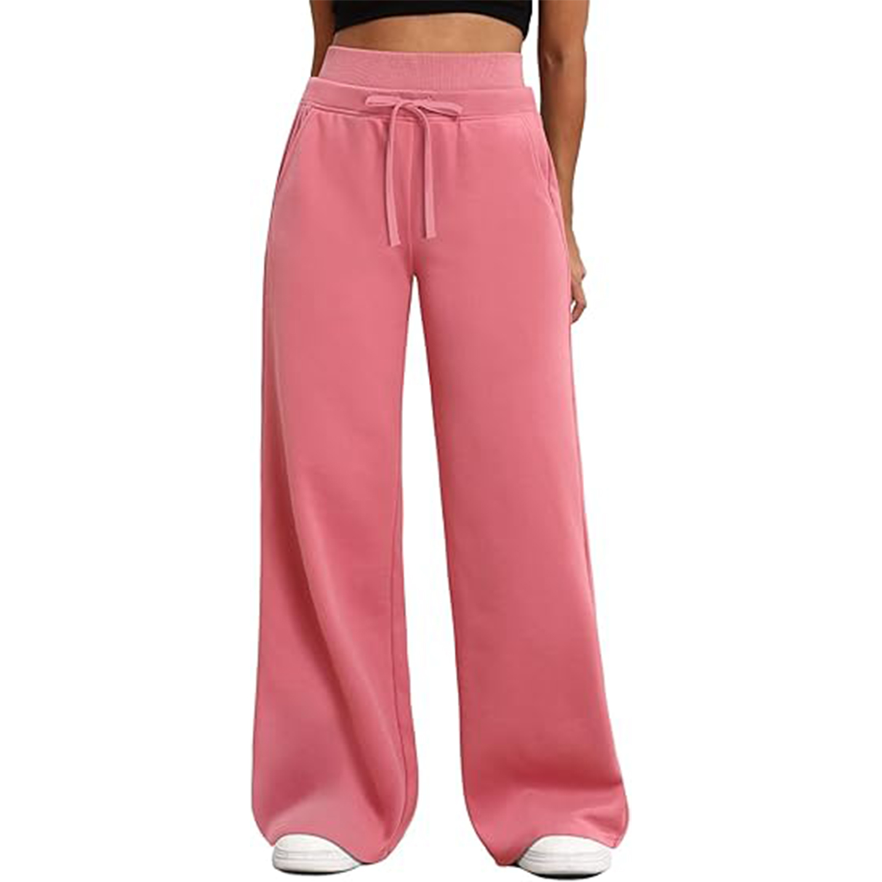 Women Wide Leg Double Waisted Baggy Sweatpants 6