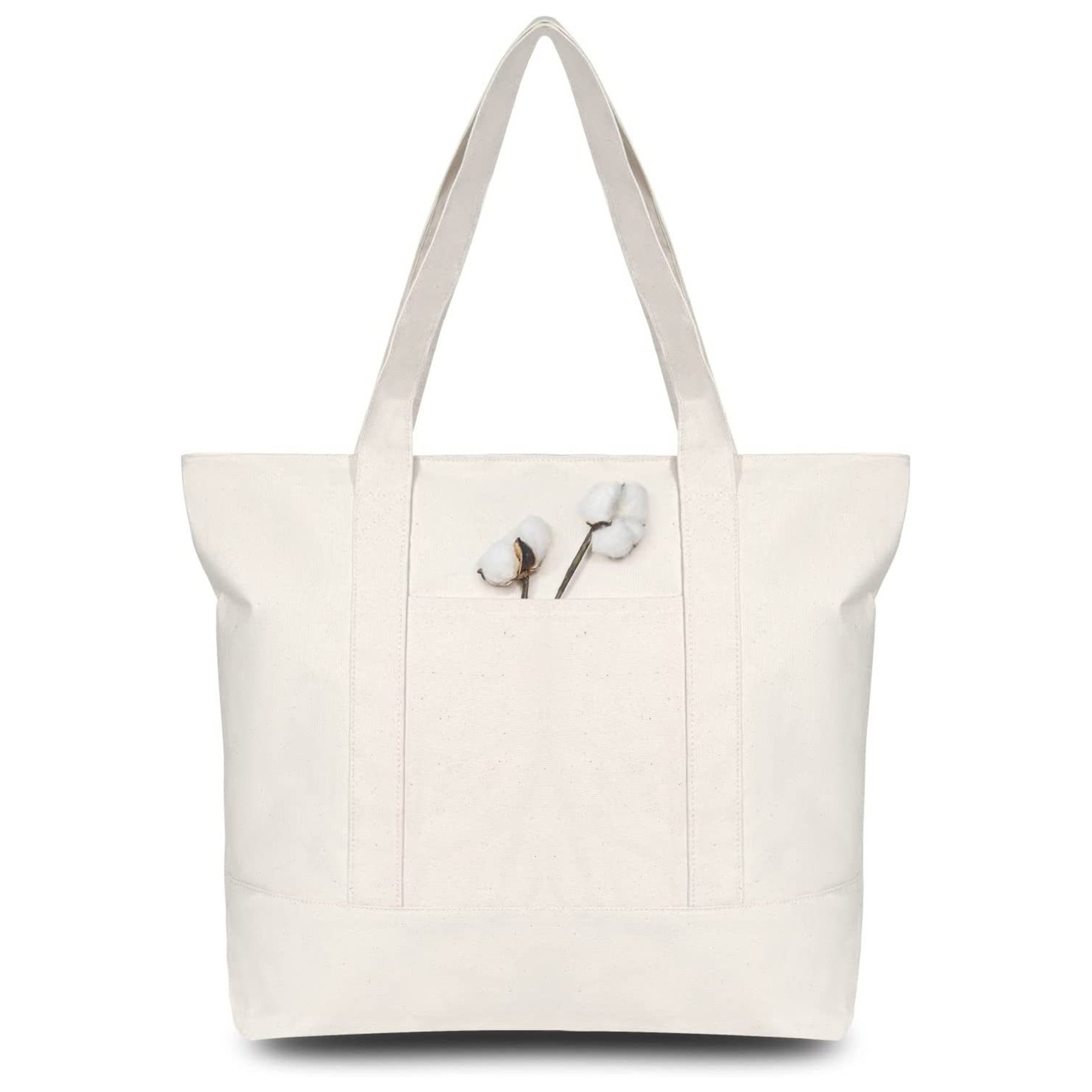 Stylish Canvas Tote Bag with an External Pocket 3