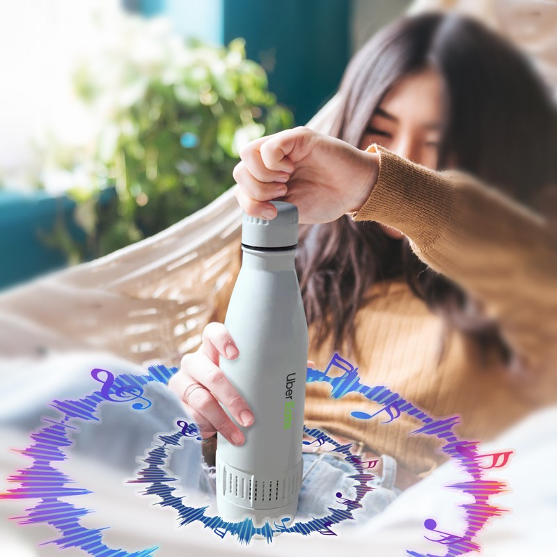 ZoëS Thermal Bottle with Integrated Wireless Speaker Base