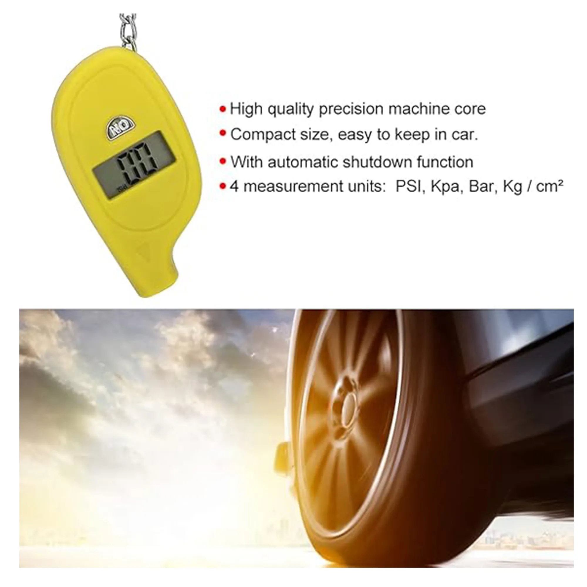 Mini Tire Pressure Gauge Keychain with Printed Logo 9
