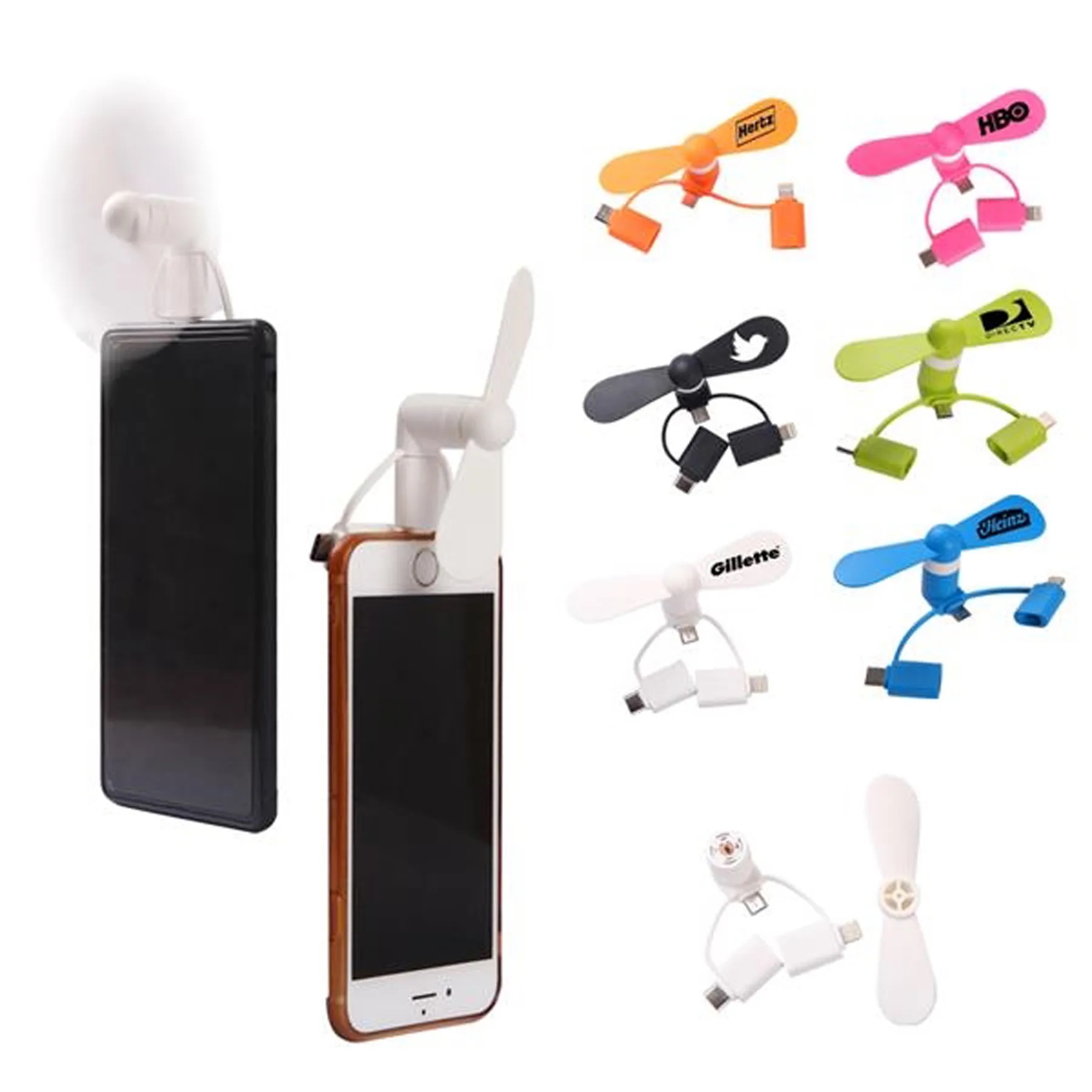 USB Mini Fan w/3-in-1 Connector w/USB Type-C 2