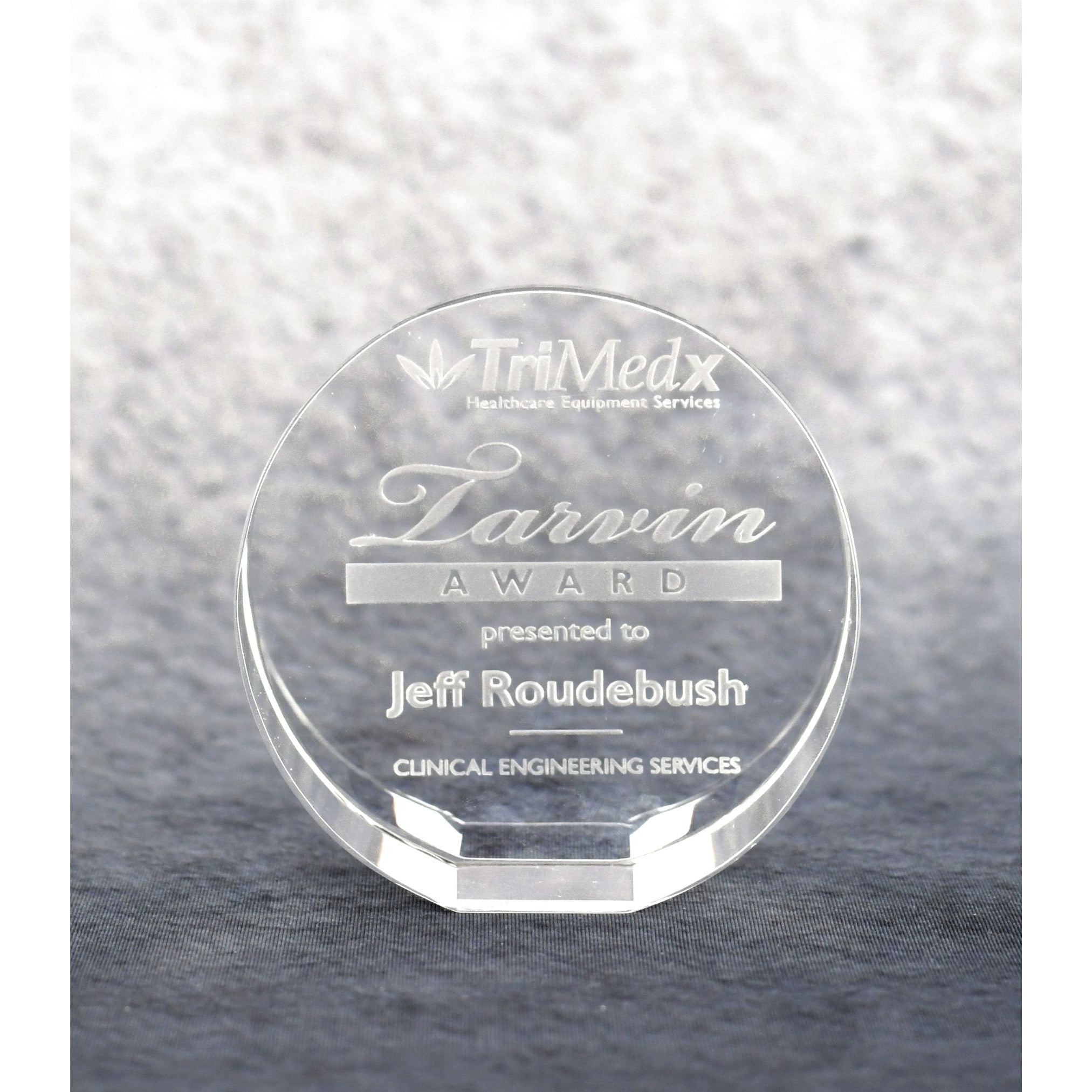 Circular Optic Crystal Paperweight 2