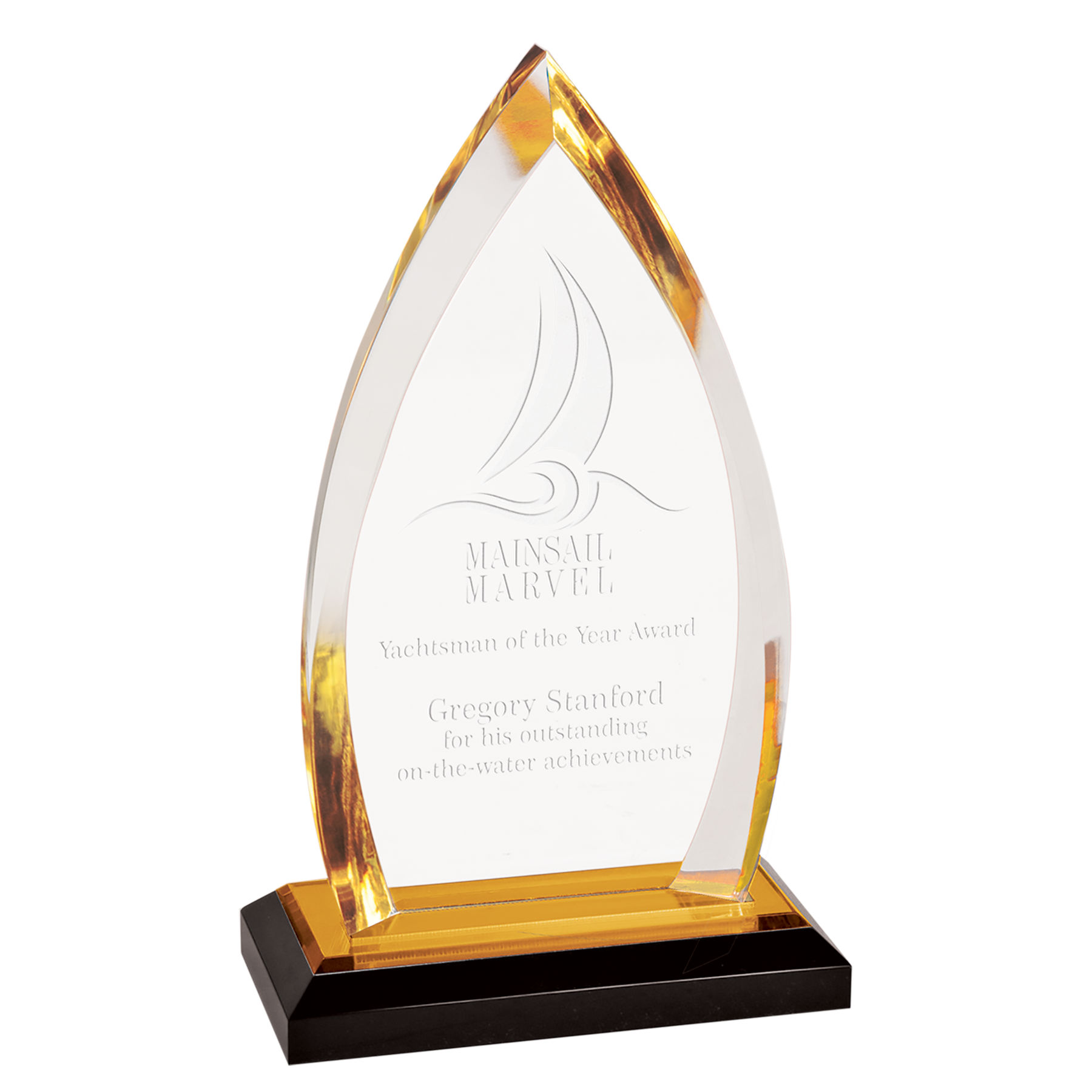 8.75" Gold Oval Impress Acrylic Award